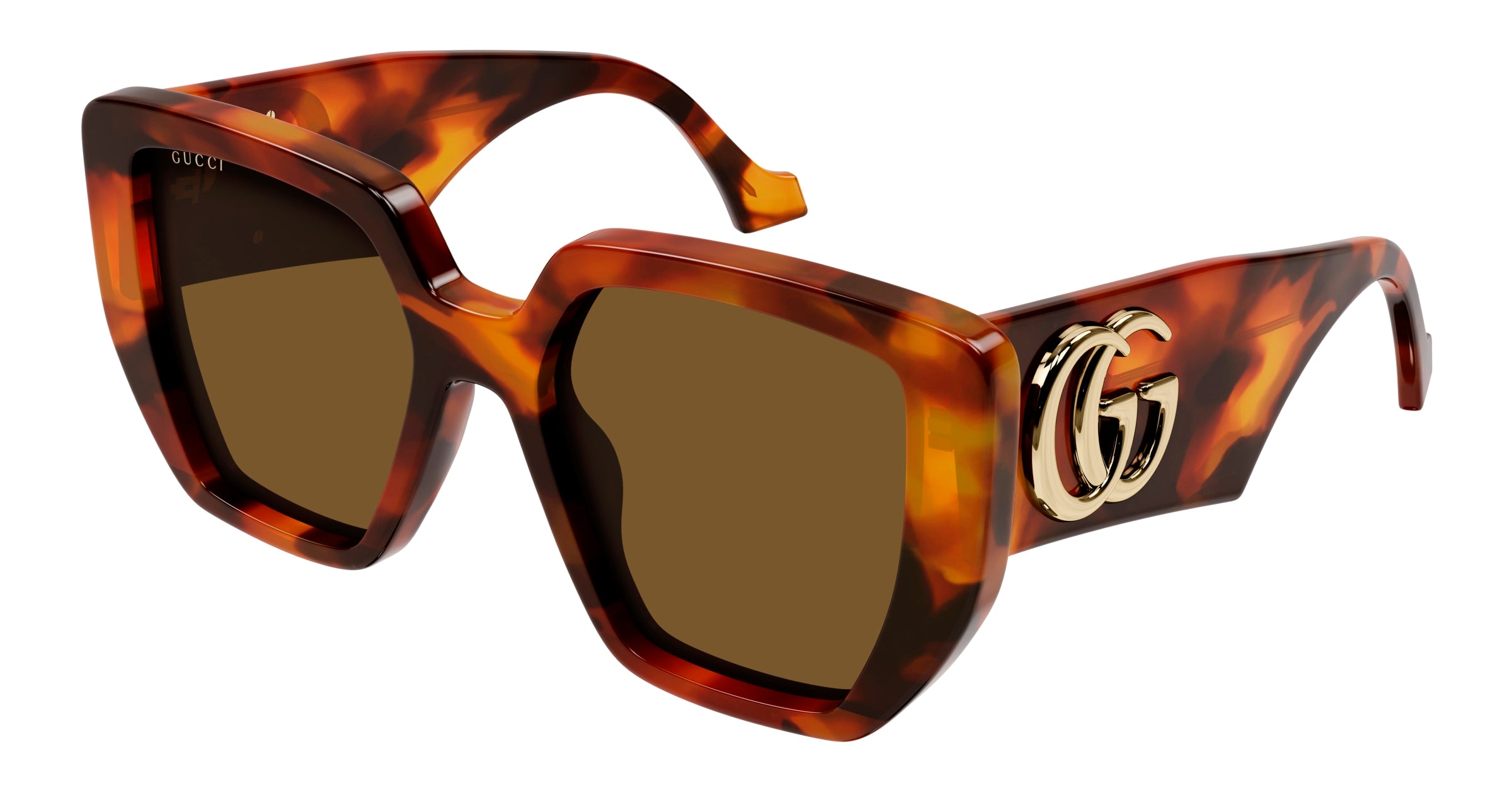 Gucci Donna Gg0956S 007 Occhiali Da Sole Acetato Havana Marrone Oversize Normale