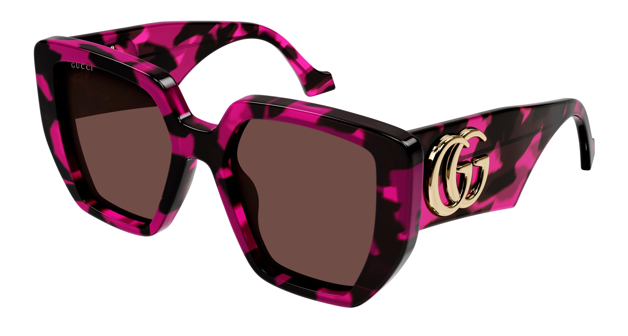 Gucci Donna Gg0956S 008 Occhiali Da Sole Acetato Havana Marrone Oversize Normale