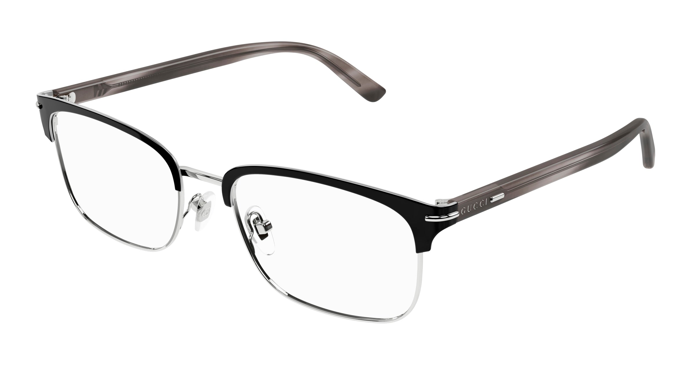 Gucci Uomo Gg1448O 003 Montature Da Vista Metallo Argento Trasparente Squadrata