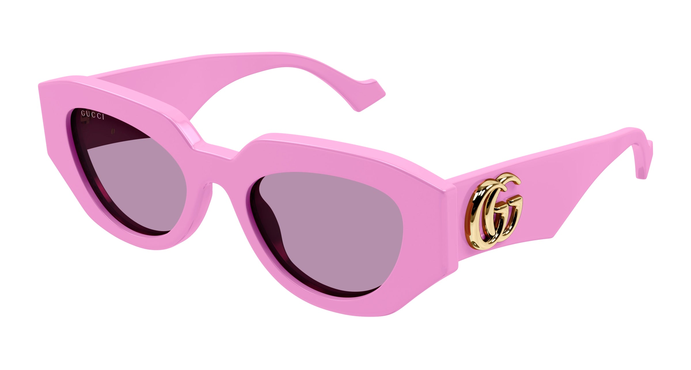 Gucci Donna Gg1421S 004 Occhiali Da Sole Acetato Rosa Rosa Geometrica