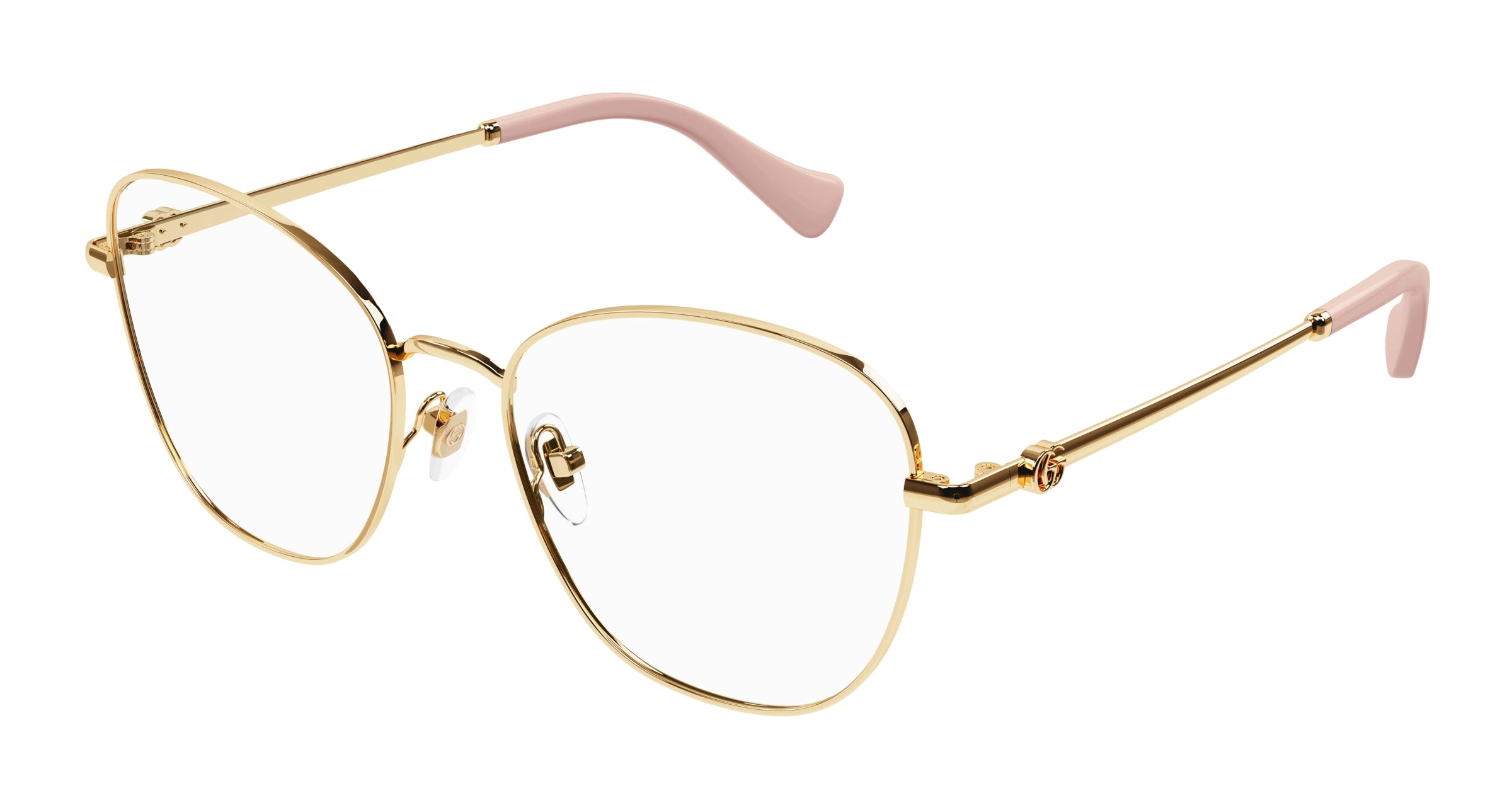 Gucci Donna Gg1418O 003 Montature Da Vista Metallo Oro Trasparente Cat Eye