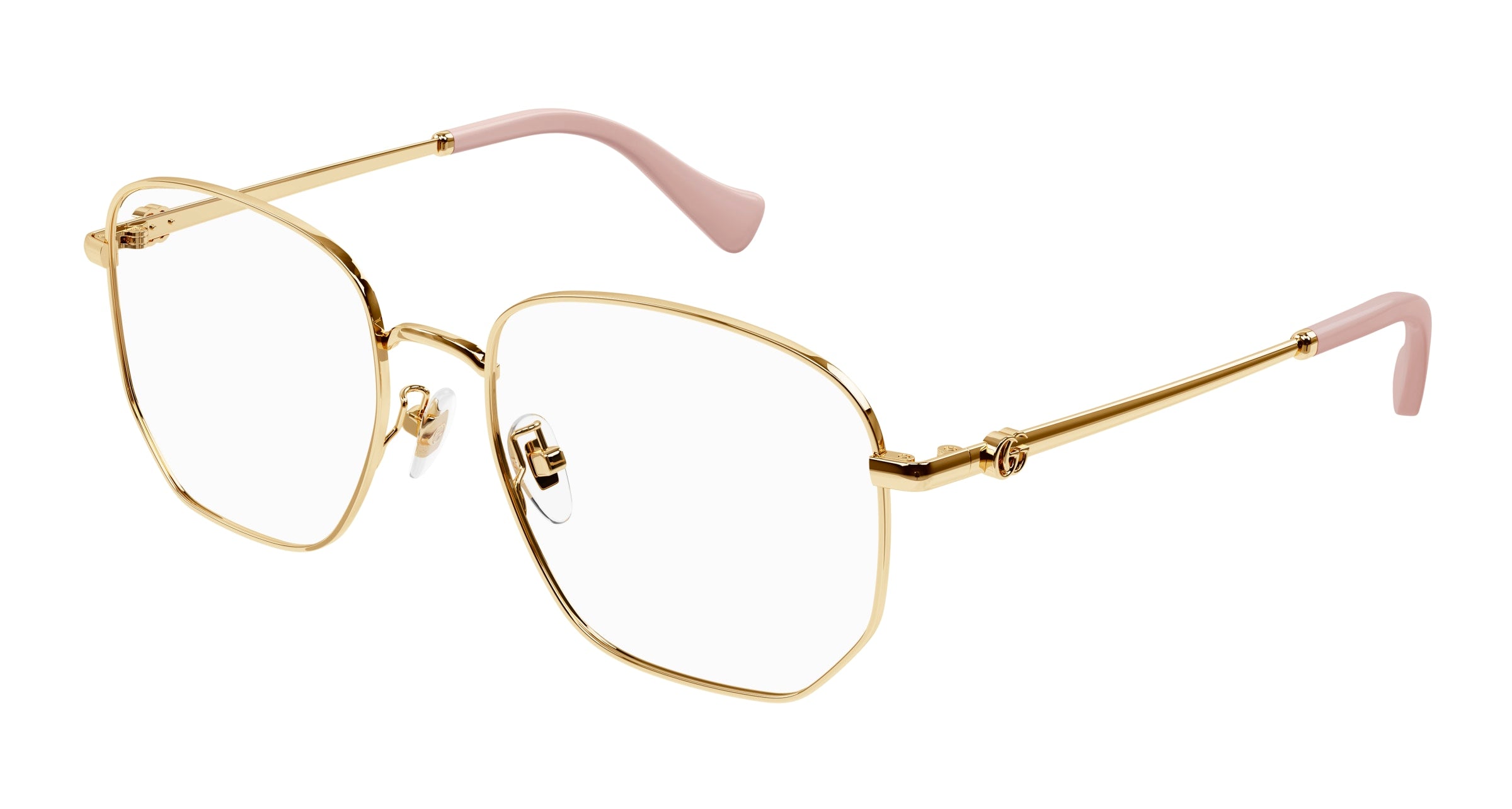 Gucci Donna Gg1420Ok 003 Montature Da Vista Metallo Oro Trasparente Geometrica