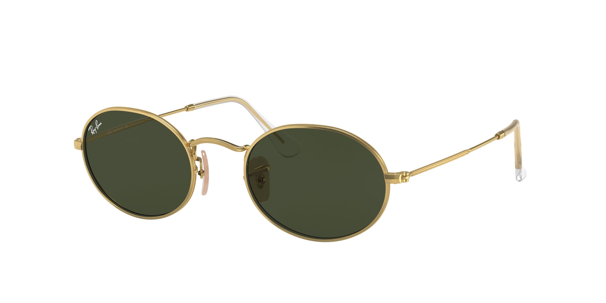 Ray - Ban Unisex Rb3547 Oval 001/31 Occhiali Da Sole Metallo Oro G15 Rotonda Normale