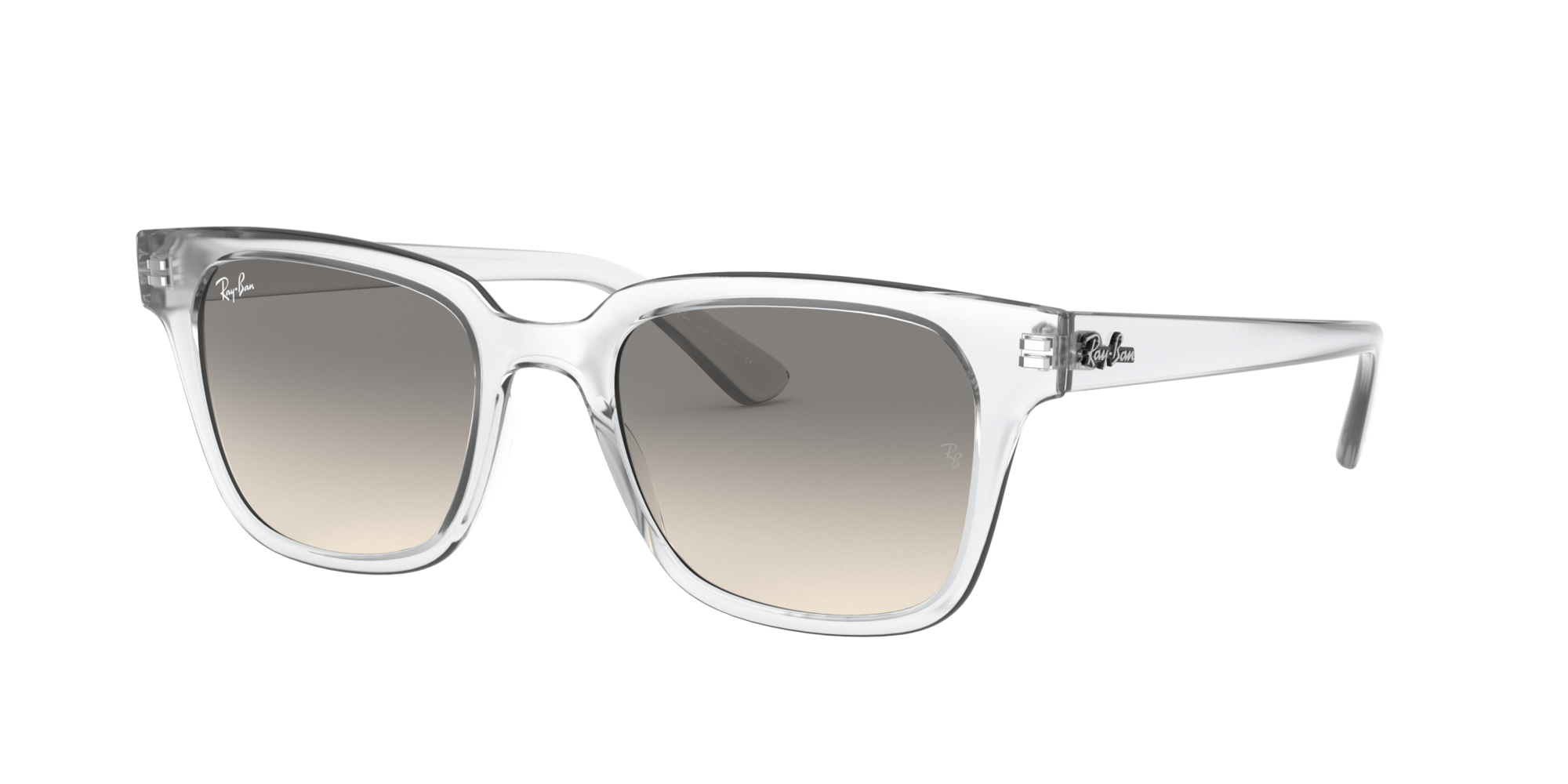 Ray - Ban Unisex Rb4323 644732 Occhiali Da Sole Iniettato Trasparente Grigio Squadrata Normale Sfumato