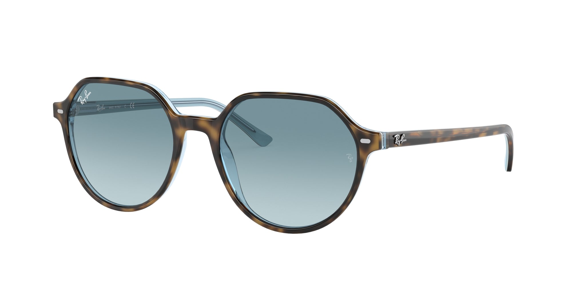Ray - Ban Unisex Rb2195 Thalia 13163M Occhiali Da Sole Acetato Marrone Blu Squadrata Normale Sfumato