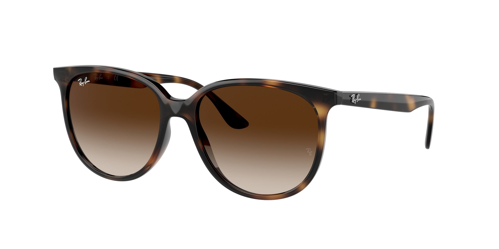 Ray - Ban Donna Rb4378 710/13 Occhiali Da Sole Iniettato Tartaruga Marrone Squadrata Normale Sfumato