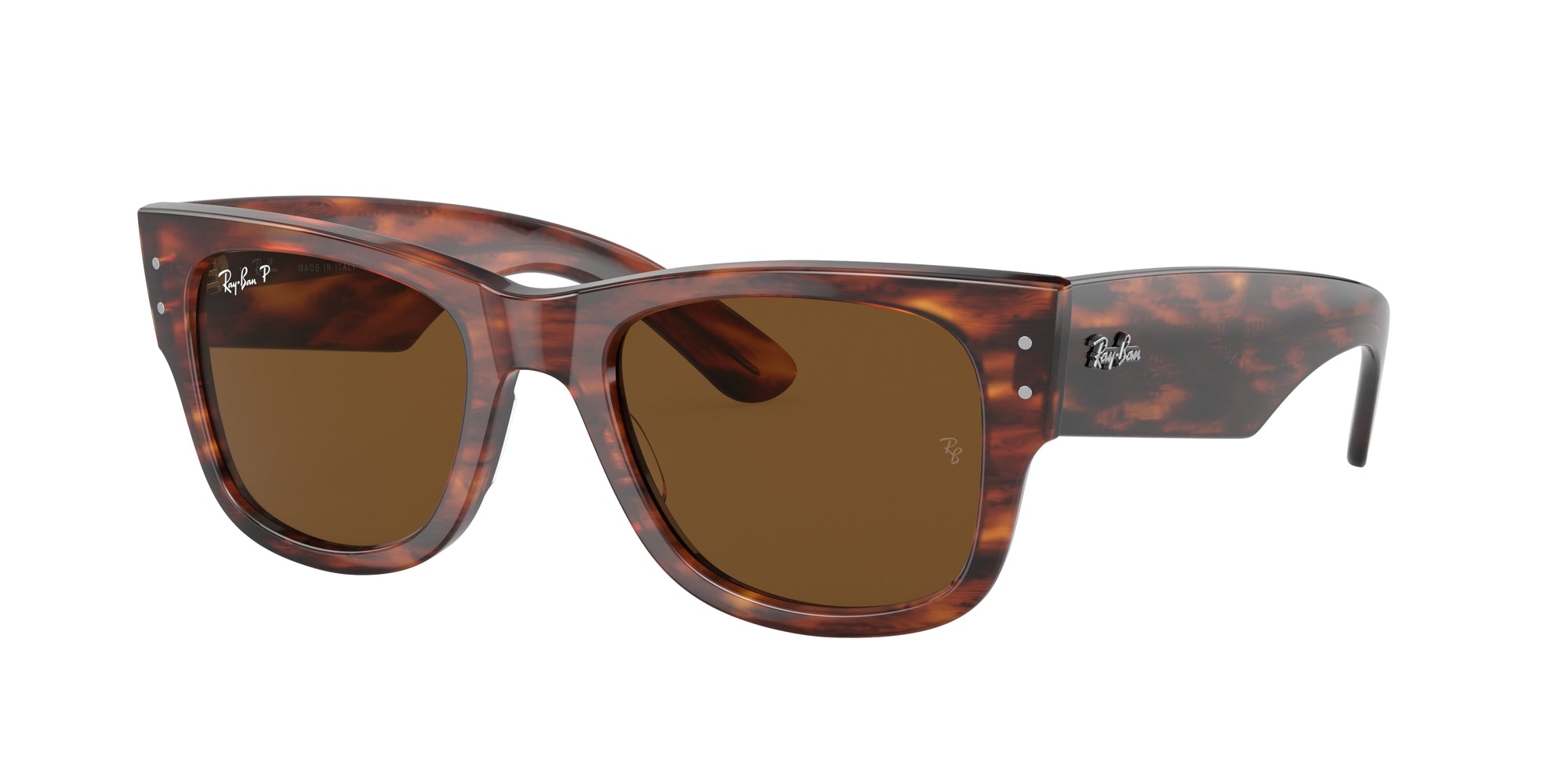 Ray - Ban Unisex Rb0840S Mega Wayfarer 954/57 Occhiali Da Sole Acetato Marrone Marrone Squadrata Polarizzata