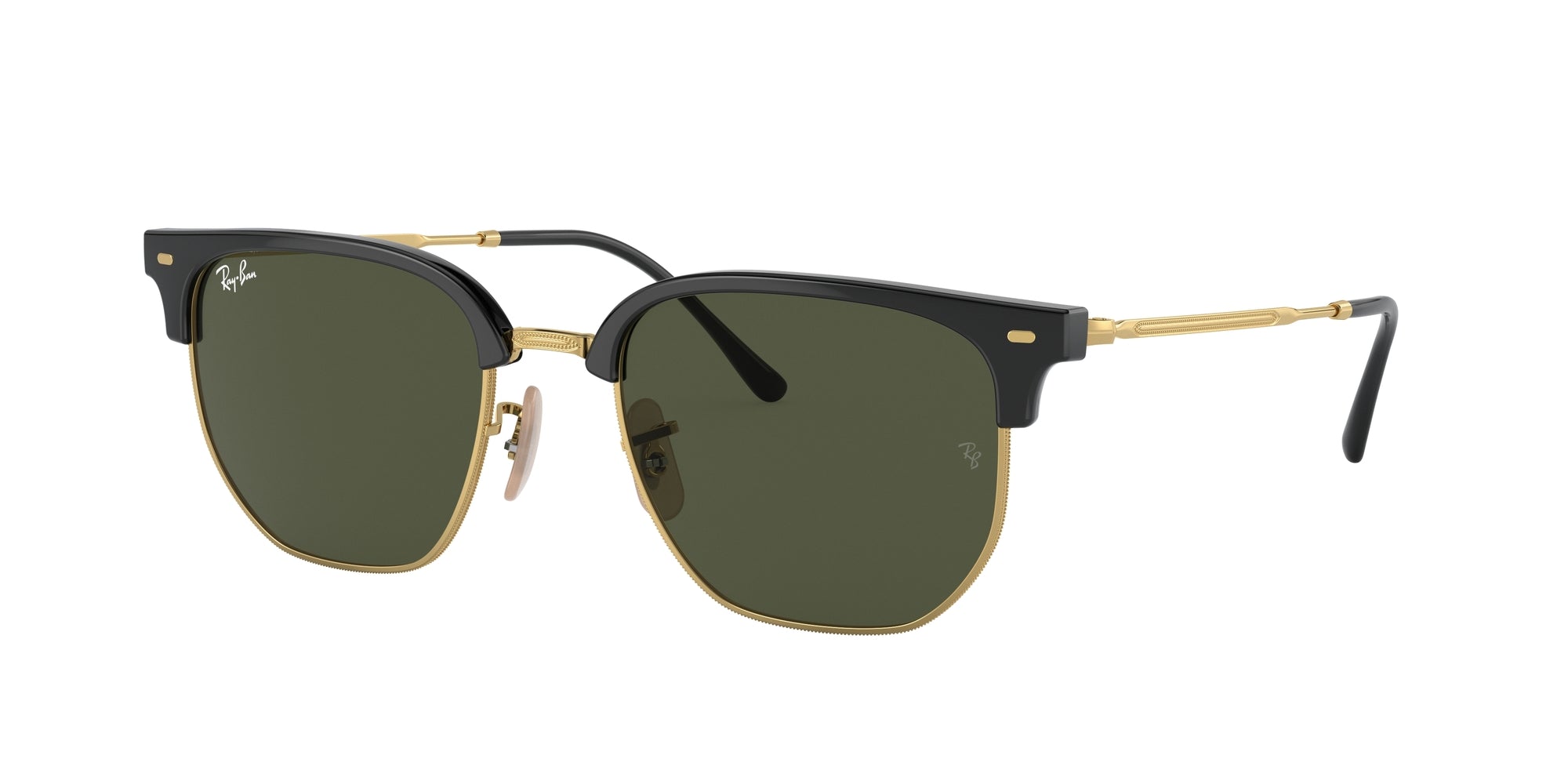 Ray - Ban Unisex Rb4416 New Clubmaster 601/31 Occhiali Da Sole Iniettato Nero Verde Geometrica Normale