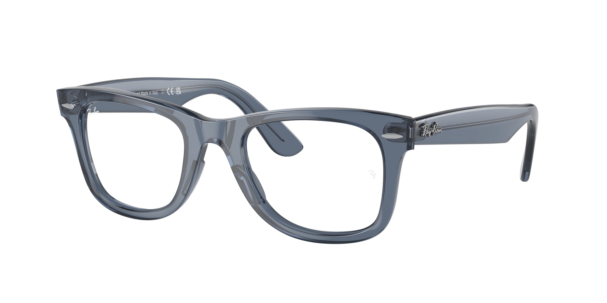 Ray - Ban Unisex Rx4340V Wayfarer Ease 8223 Montature Da Vista Acetato Blu Trasparente Squadrata Normale