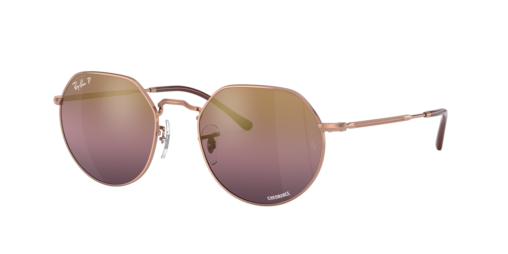 Ray - Ban Unisex Rb3565 Jack 9202G9 Occhiali Da Sole Metallo Oro Oro Geometrica Polarizzata Specchiato
