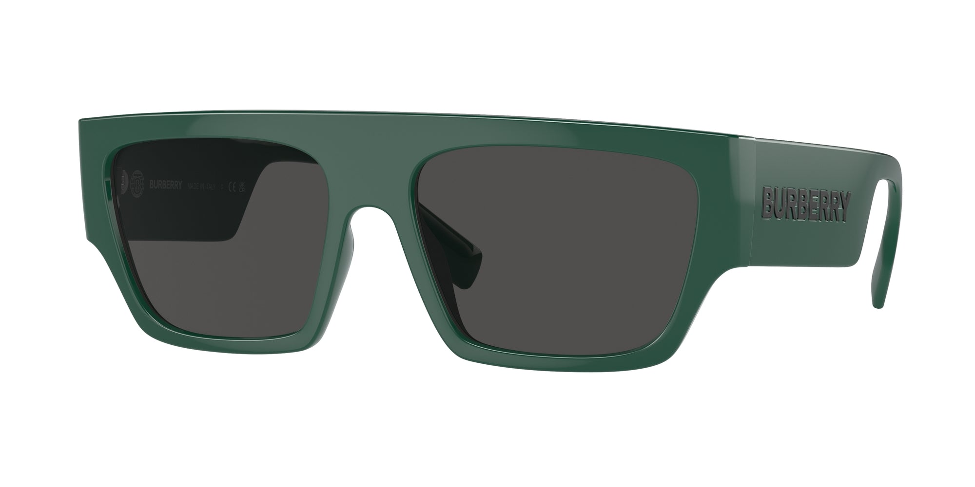 Burberry Uomo Be4397U Micah 407187 Occhiali Da Sole Iniettato Verde Grigio Squadrata Normale