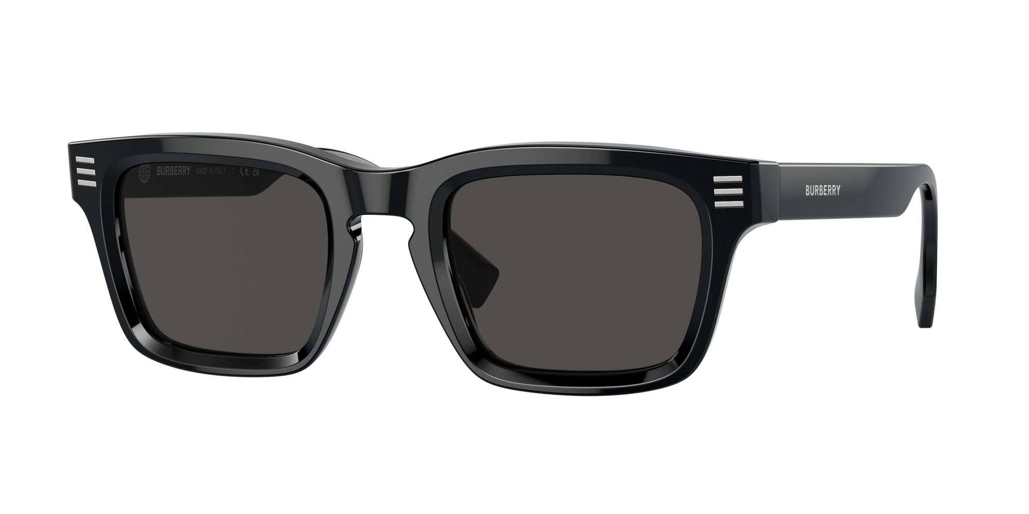 Burberry Uomo Be4403  300187 Occhiali Da Sole Acetato Nero Grigio Squadrata Normale