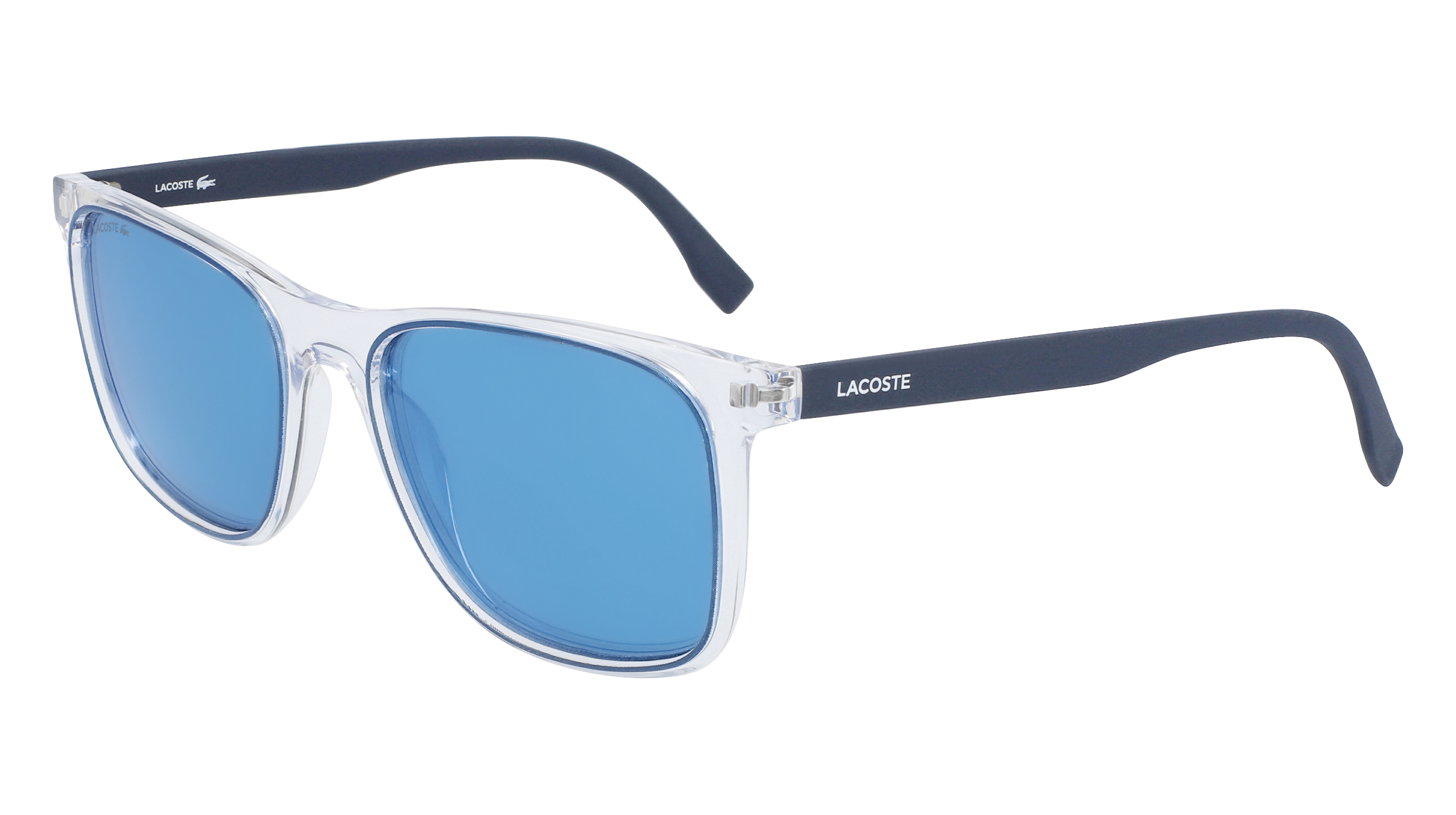 Lacoste Uomo L882S 414 Occhiali Da Sole Iniettato Trasparente Blu Squadrata Fotocromatiche Fotocromatiche