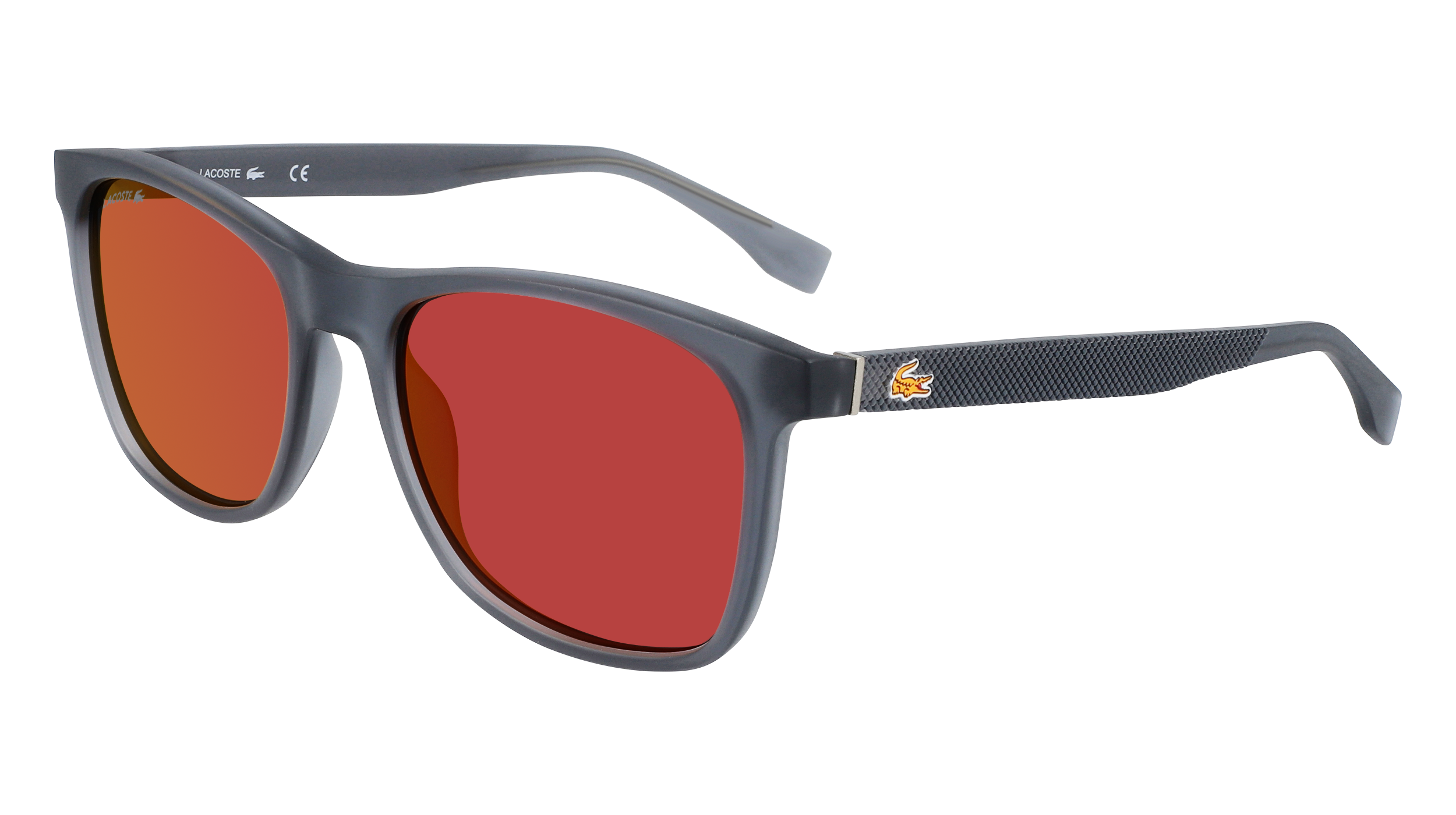 Lacoste Uomo L860Se 035 Occhiali Da Sole Bio-Iniettato Grigio Arancione Squadrata Normale Normale