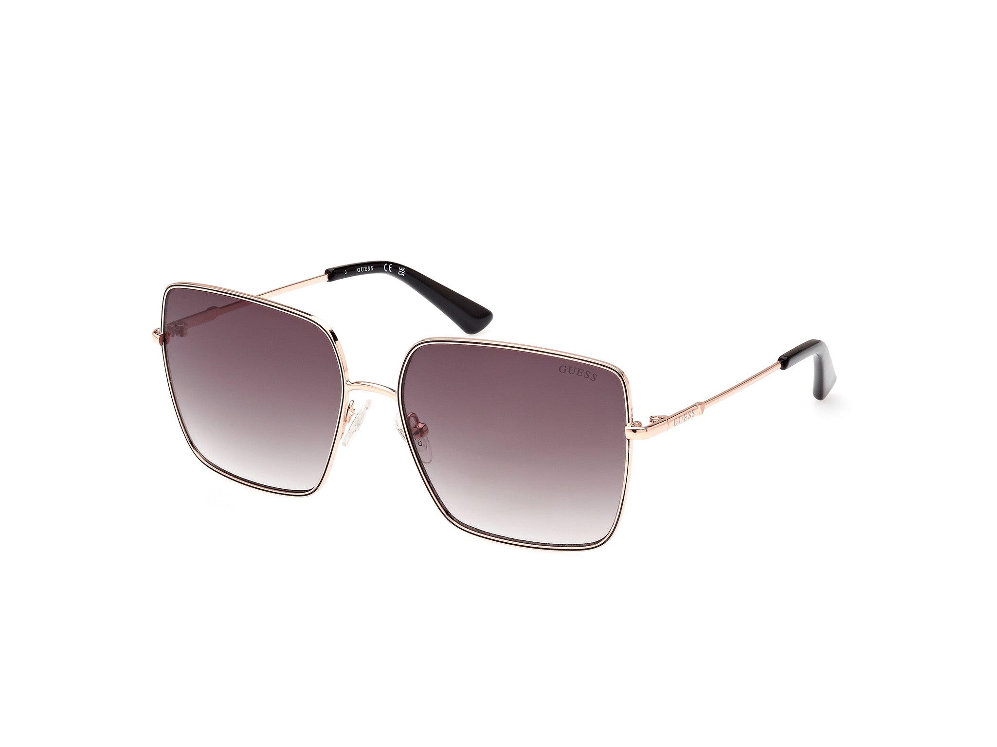 Guess Donna Gu7866 28P Occhiali Da Sole Metallo Oro Verde Squadrata Normale Sfumato