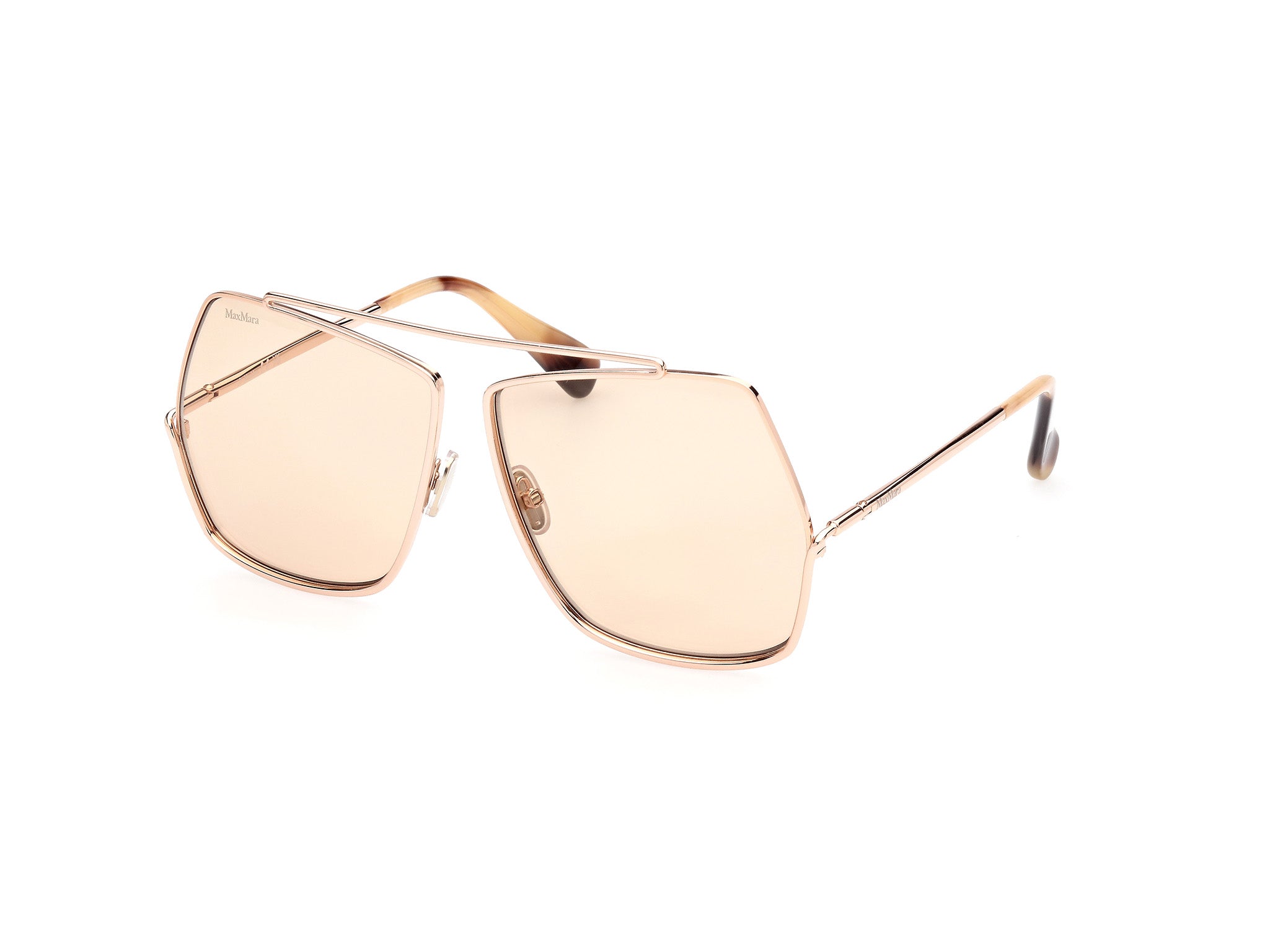 Max Mara Donna Mm0006 Elsa 28E Occhiali Da Sole Metallo Oro Arancione Geometrica Fotocromatiche