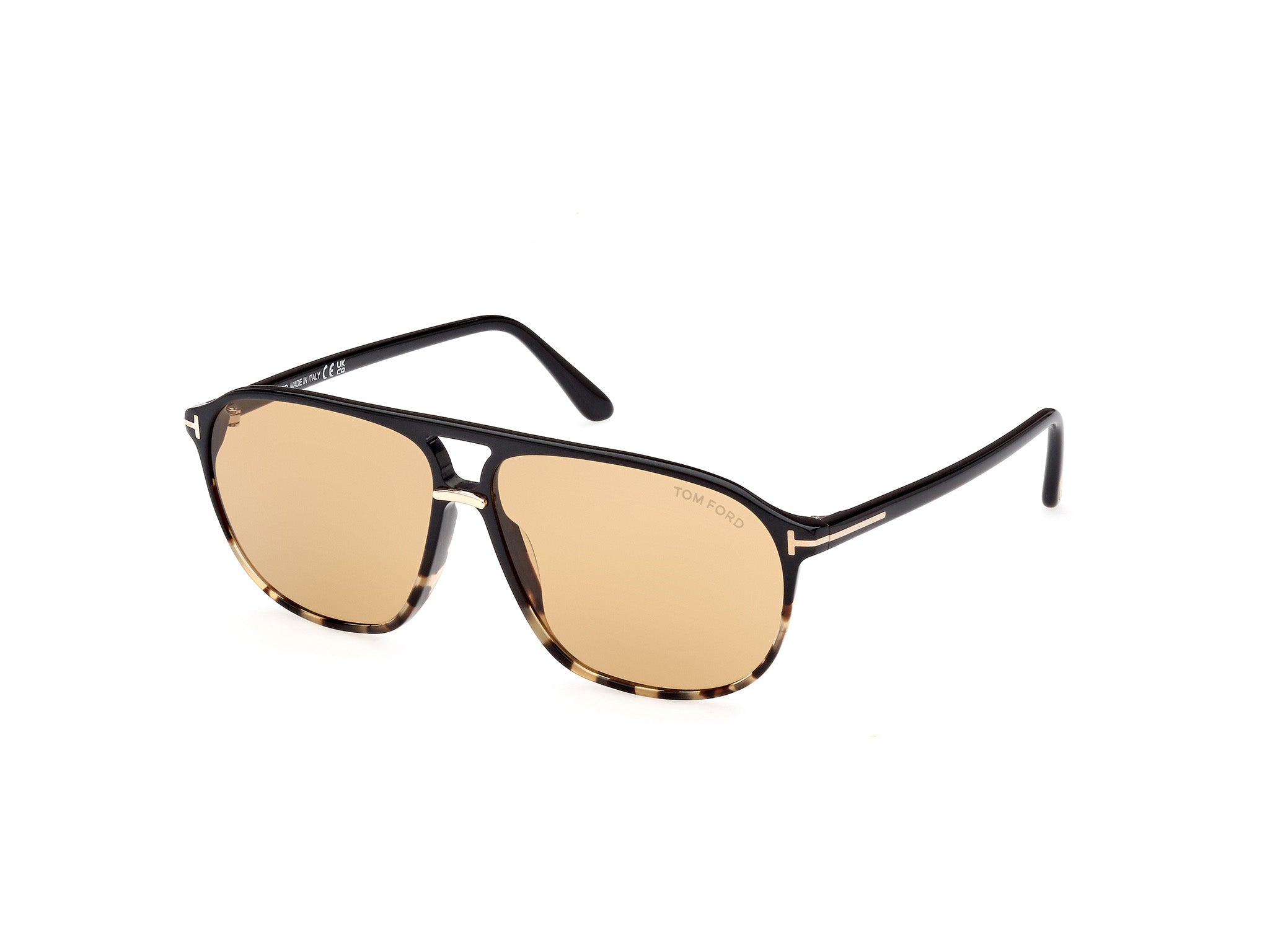 Tom Ford Uomo Ft1026 Bruce 05E Occhiali Da Sole Acetato Nero Marrone Squadrata Normale