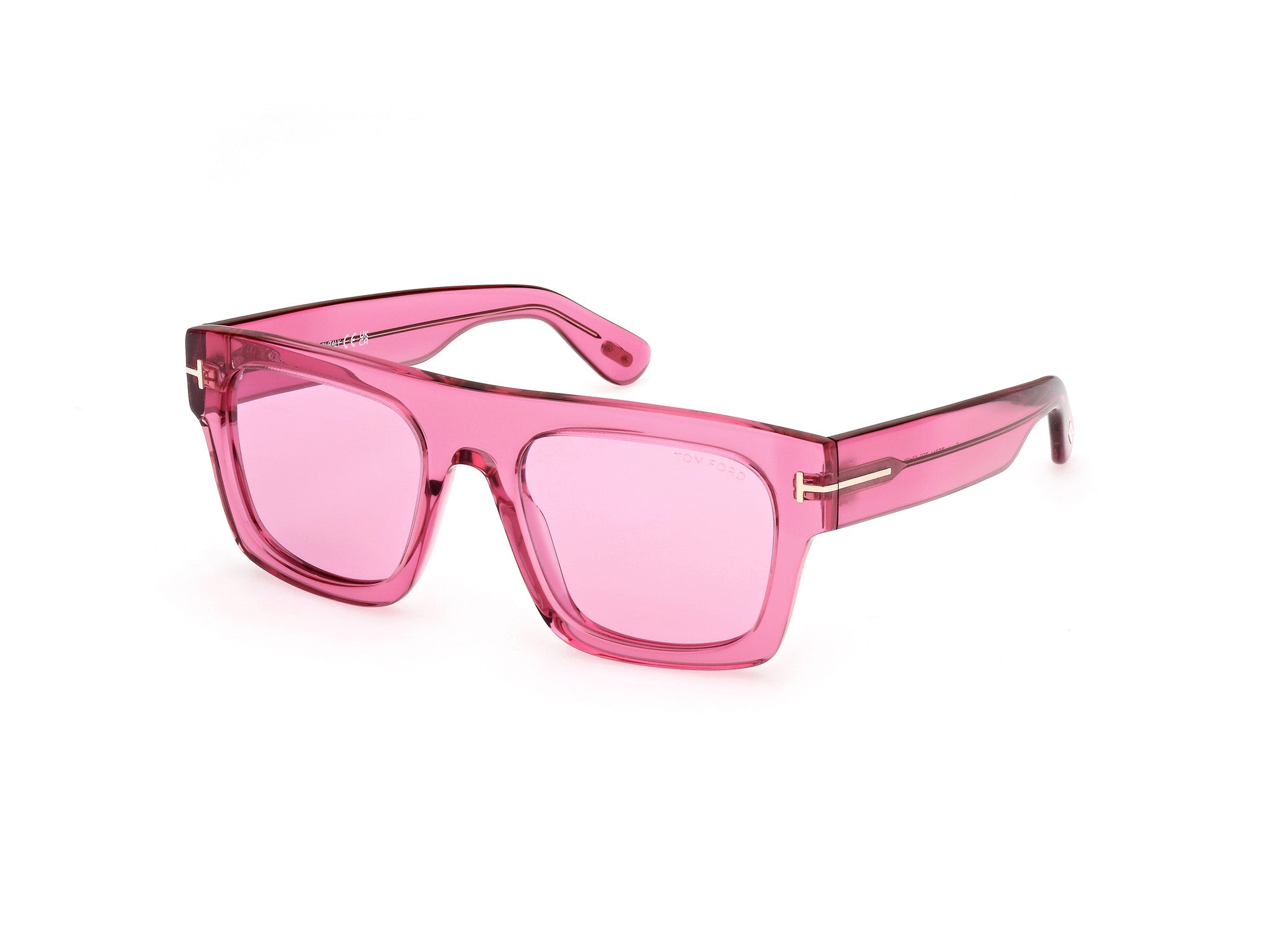 Tom Ford Uomo Ft0711 Fausto 75S Occhiali Da Sole Acetato Fucsia Rosso Squadrata Normale