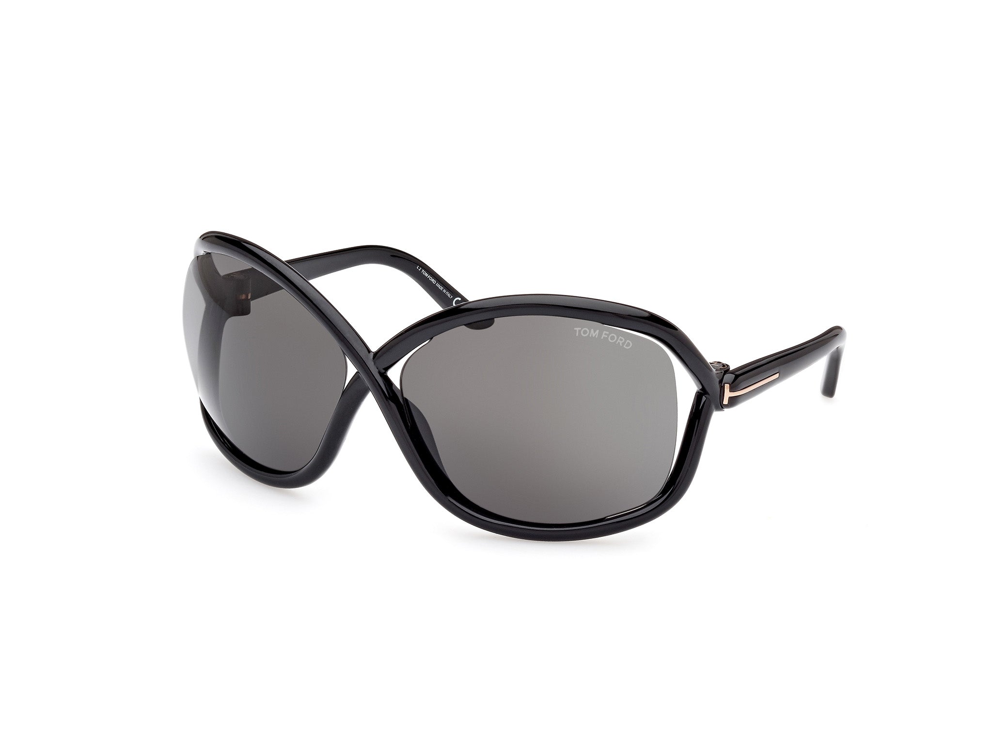 Tom Ford Donna Ft1068 Bettina 01A Occhiali Da Sole Iniettato Nero Grigio Farfalla Normale