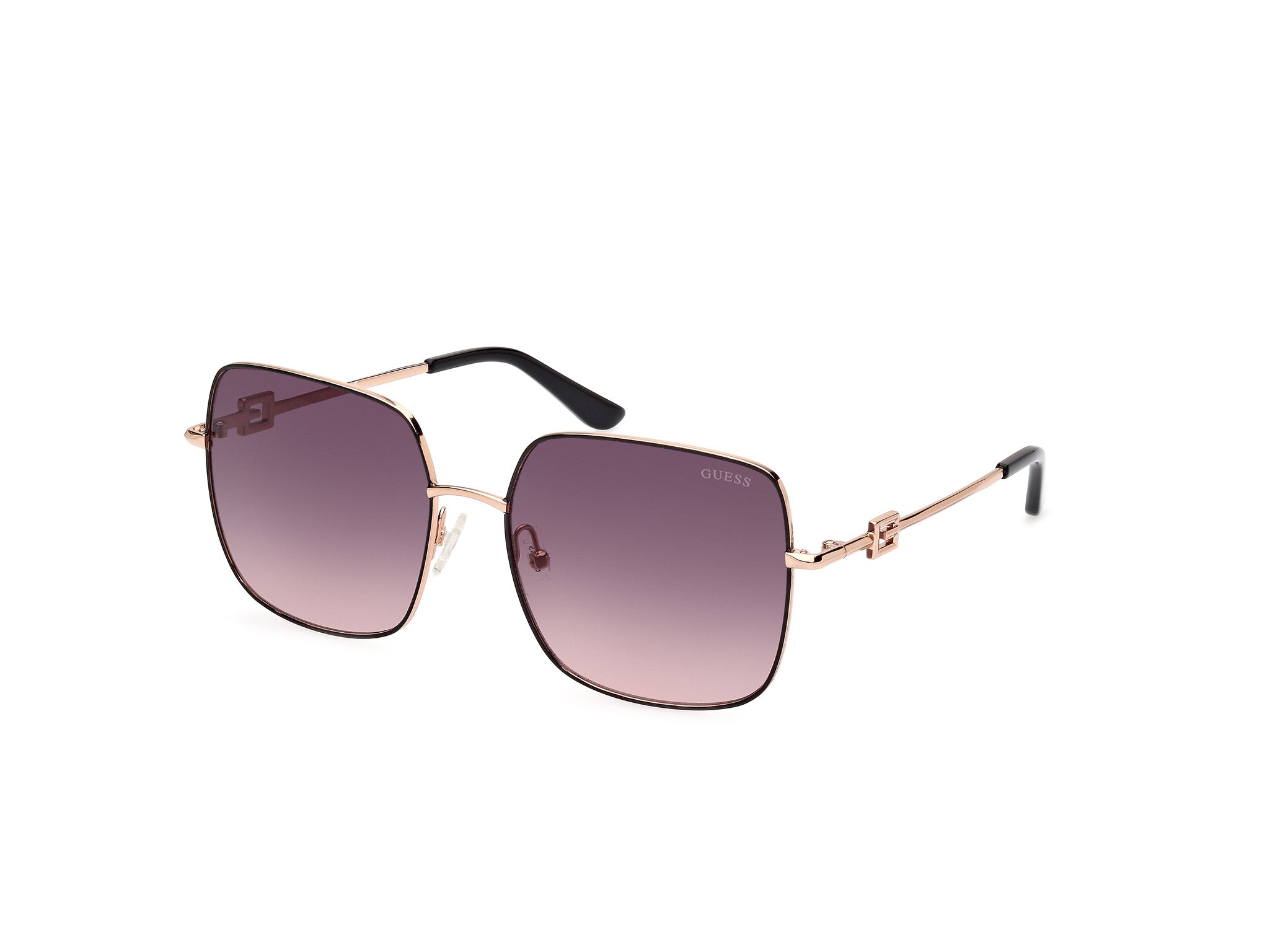 Guess Donna Gu7906-H 05B Occhiali Da Sole Metallo Nero Fumo Squadrata Normale Sfumato
