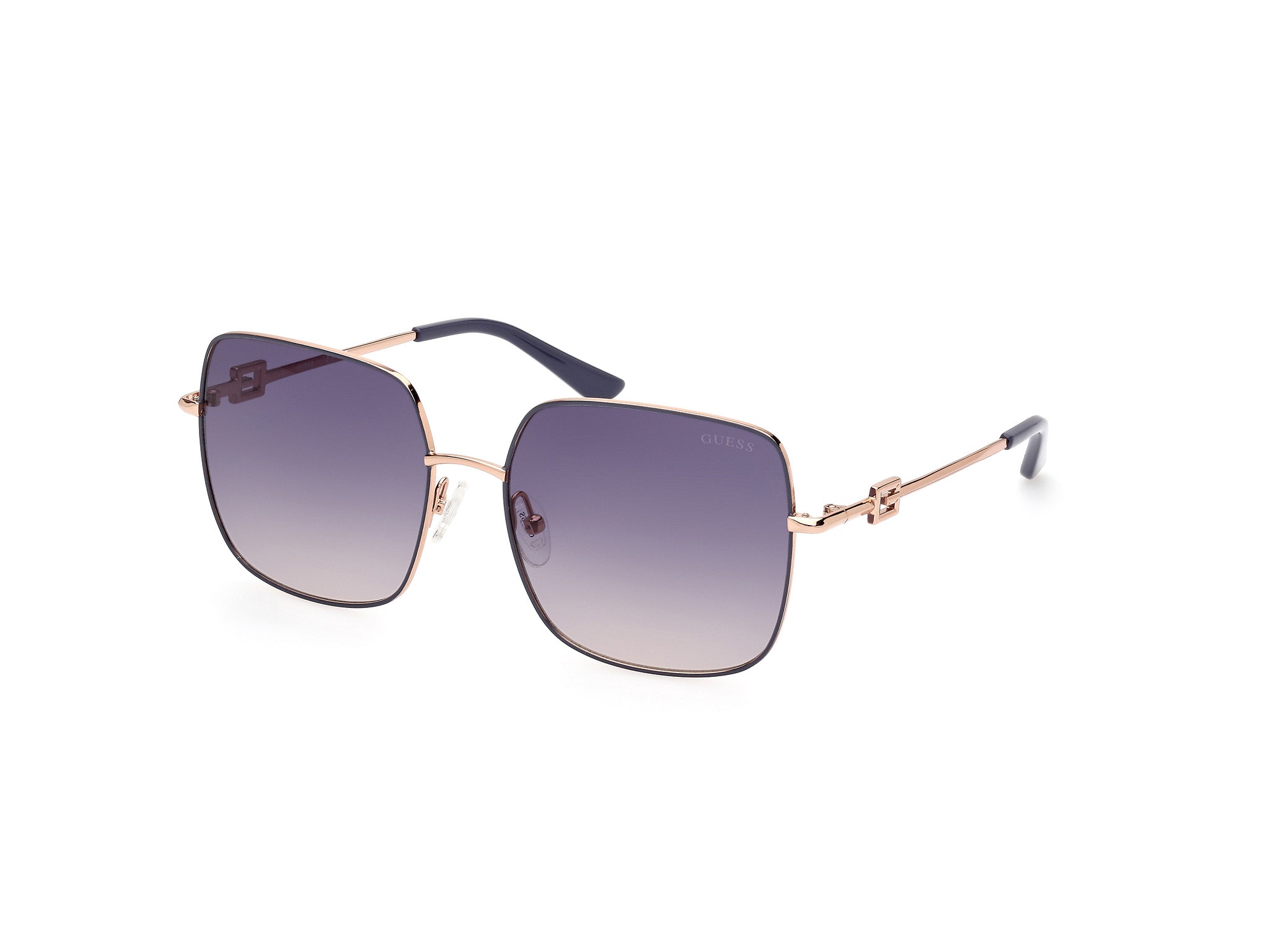 Guess Donna Gu7906-H 20B Occhiali Da Sole Metallo Grigio Fumo Squadrata Normale Sfumato