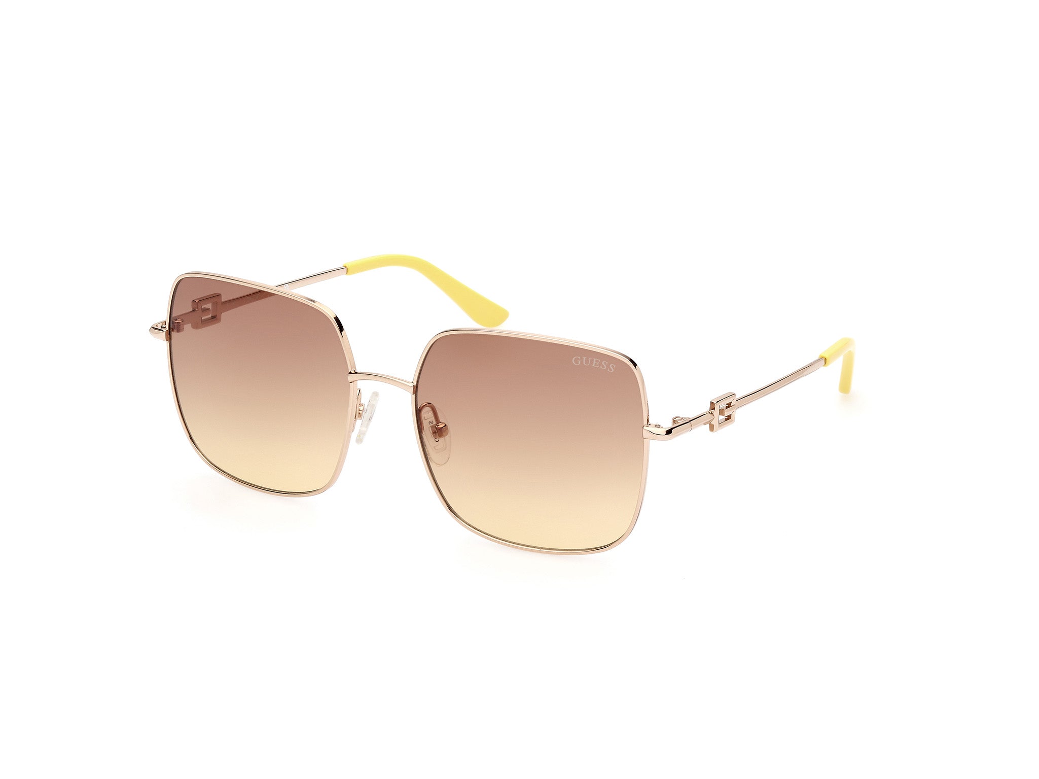 Guess Donna Gu7906-H 32F Occhiali Da Sole Metallo Oro Marrone Squadrata Normale Sfumato