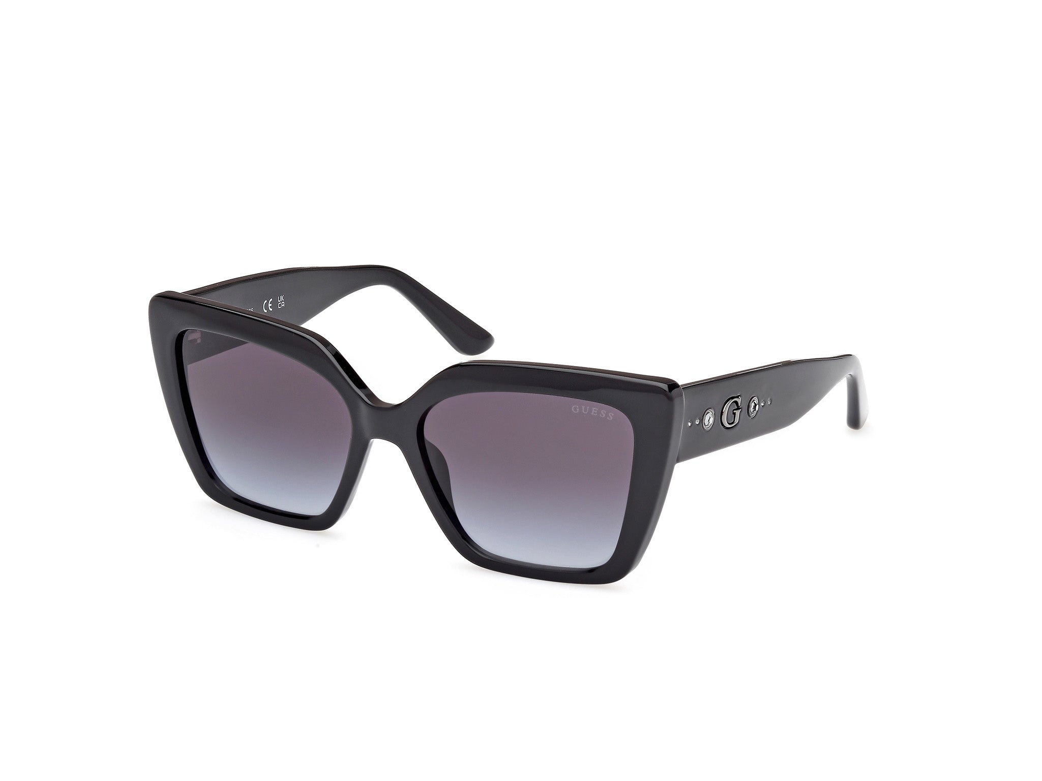 Guess Donna Gu00162 01B Occhiali Da Sole Iniettato Nero Fumo Farfalla Normale