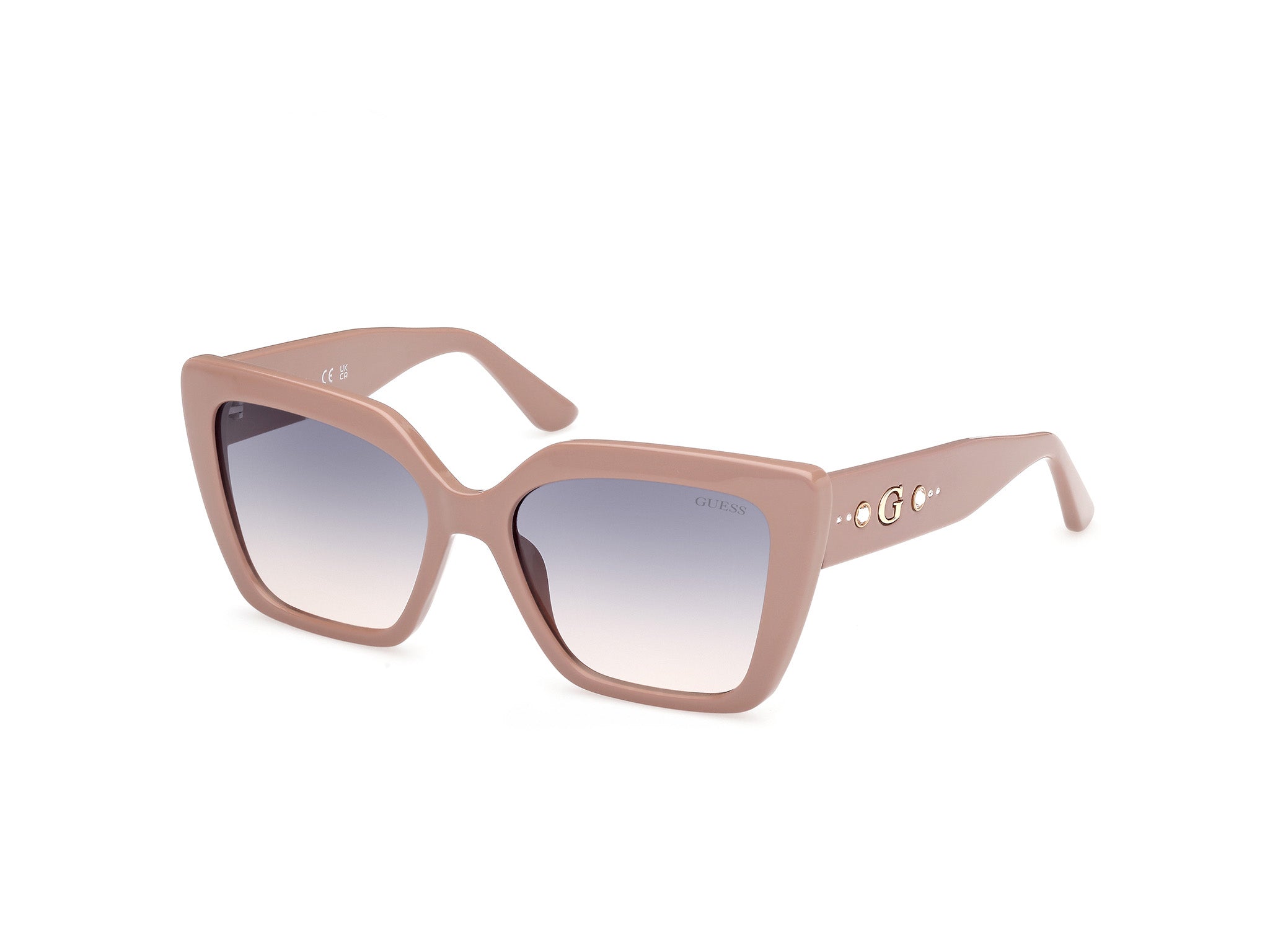 Guess Donna Gu00162 57W Occhiali Da Sole Iniettato Beige Blu Farfalla Normale