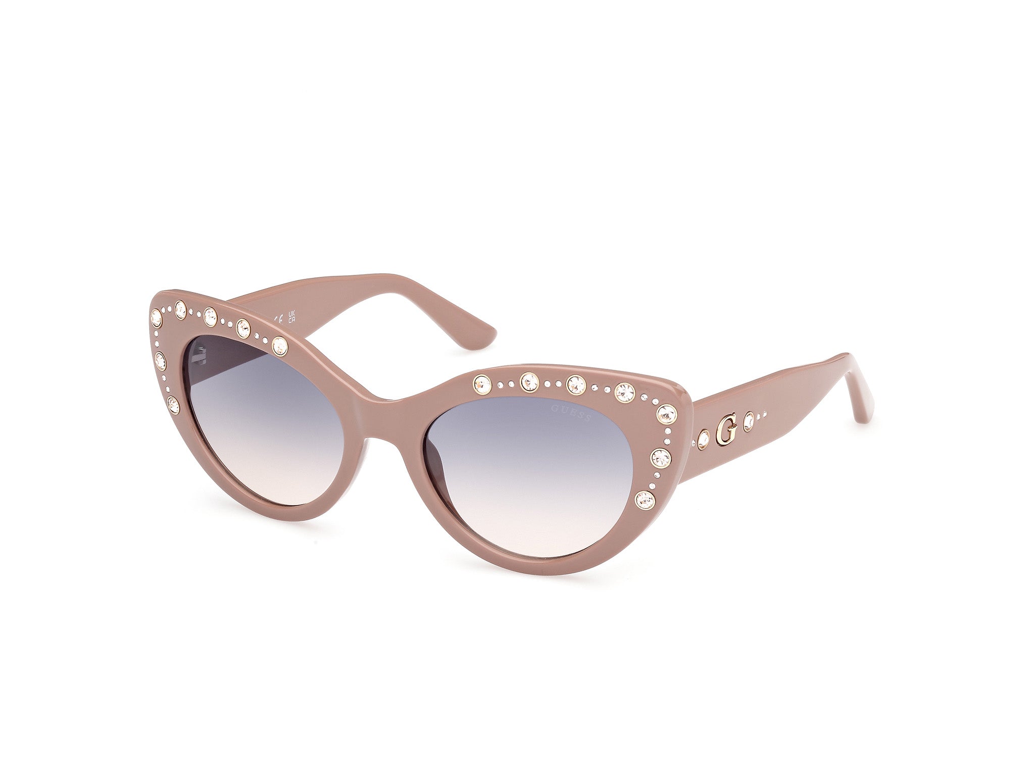 Guess Donna Gu00163 57W Occhiali Da Sole Iniettato Beige Blu Cat Eye Normale