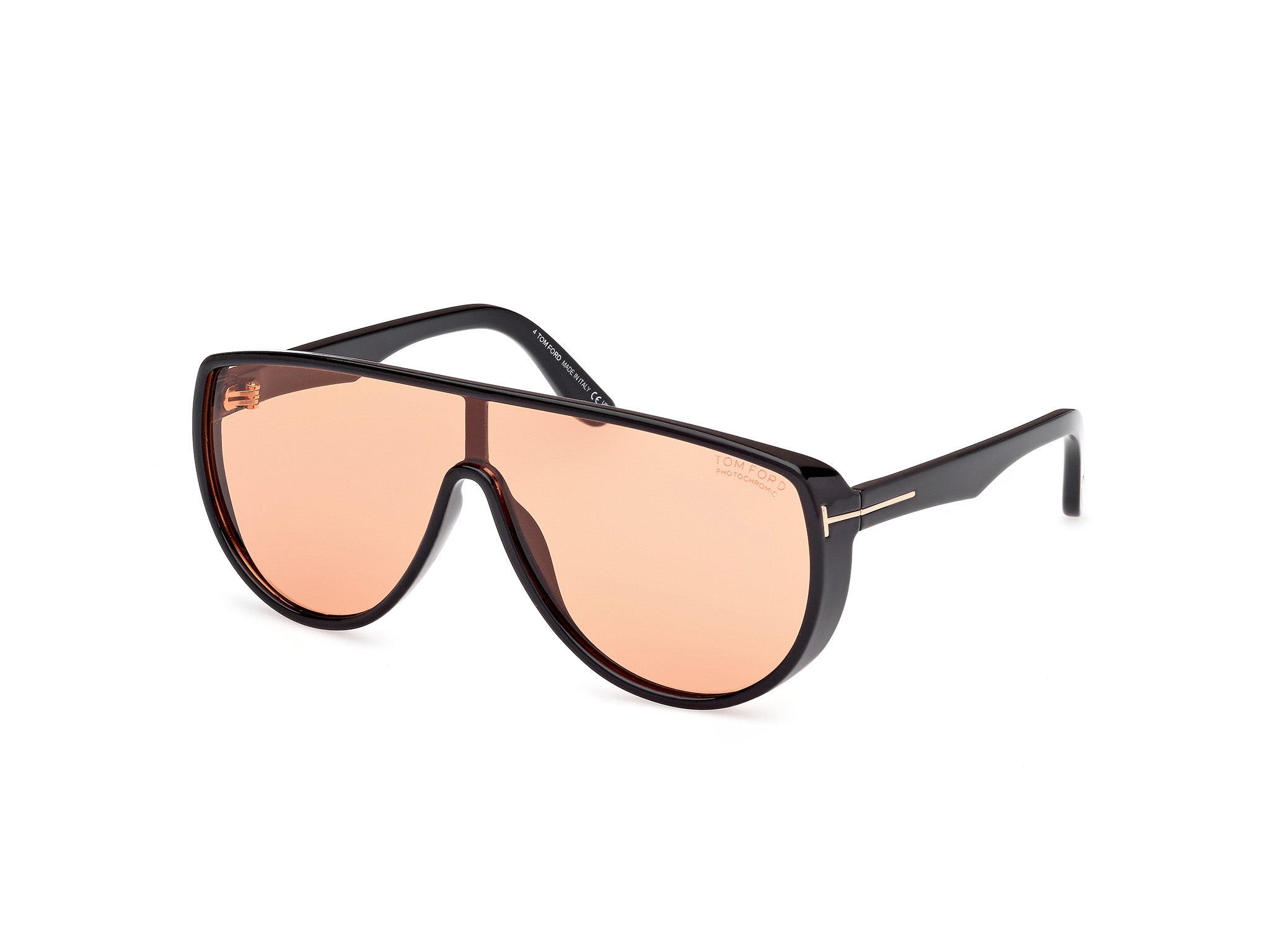 Tom Ford Uomo Ft1182 Achilles 05E Occhiali Da Sole Iniettato Nero Marrone Maschera Fotocromatiche