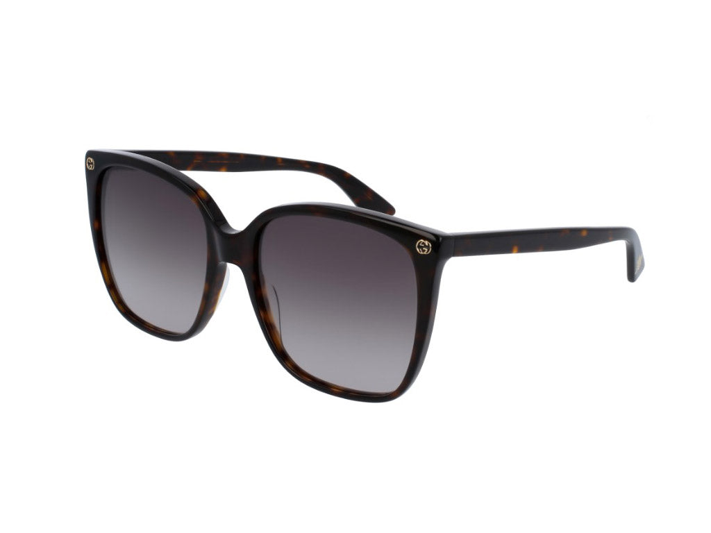 Gucci Donna Gg0022S 003 Occhiali Da Sole Acetato Havana Marrone Cat Eye Normale