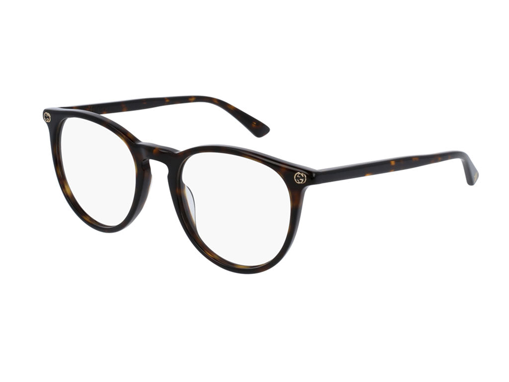 Gucci Donna Gg0027O 002 Montature Da Vista Plastica Havana Trasparente Rotonda