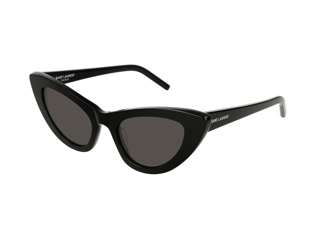 Saint Laurent Donna Sl 213 Lily 001 Occhiali Da Sole Plastica Nero Grigio Cat Eye Normale