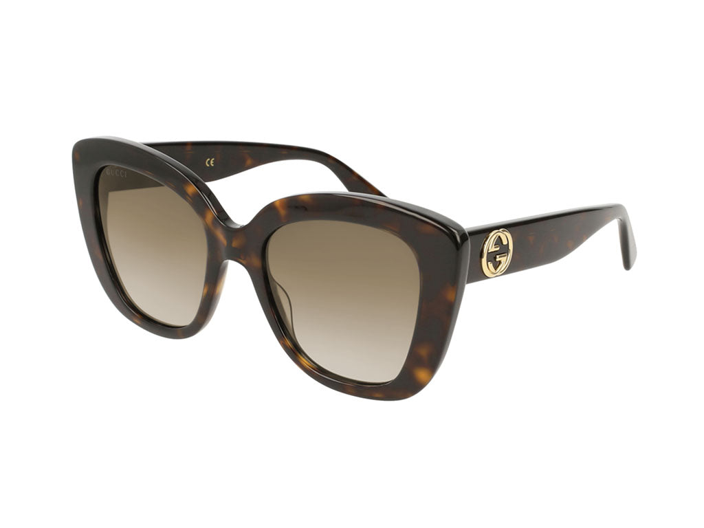 Gucci Donna Gg0327S 002 Occhiali Da Sole Plastica Havana Marrone Cat Eye Normale