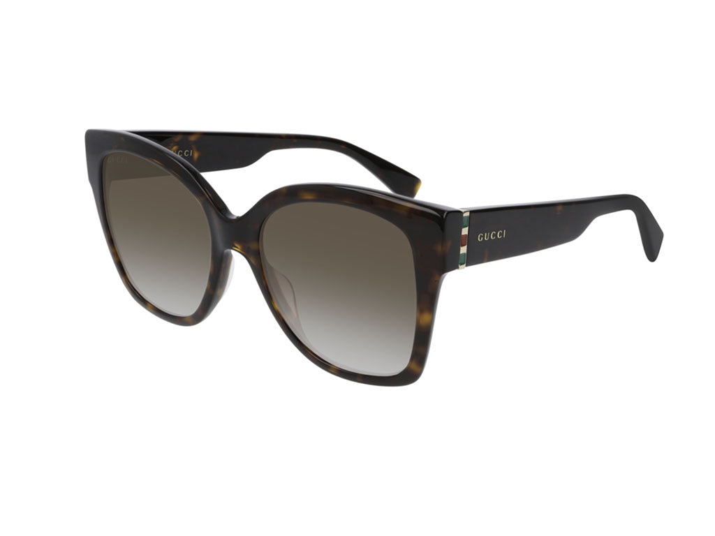 Gucci Donna Gg0459S 002 Occhiali Da Sole Plastica Havana Marrone Squadrata Normale