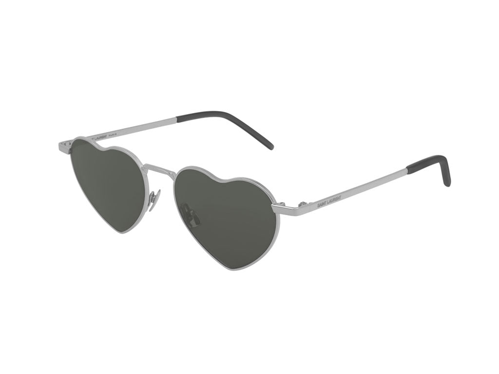 Saint Laurent Unisex Sl 301 Loulou 001 Occhiali Da Sole Metallo Argento Grigio Geometrica Normale
