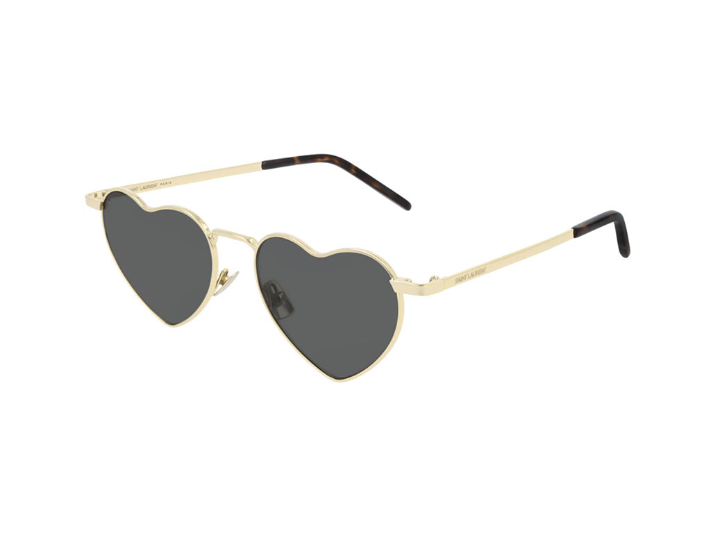 Saint Laurent Unisex Sl 301 Loulou 004 Occhiali Da Sole Metallo Oro Grigio Geometrica Normale