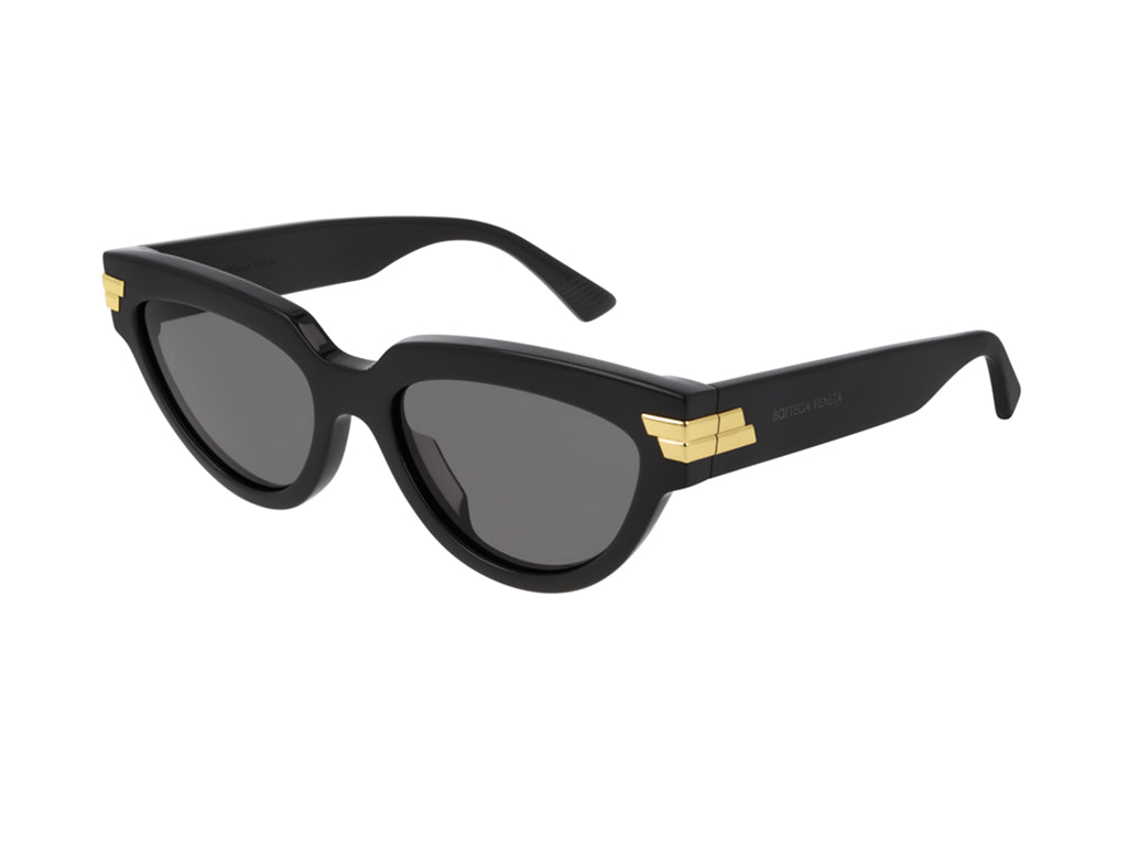 Bottega Veneta Donna Bv1035S 001 Occhiali Da Sole Acetato Nero Grigio Cat Eye Normale