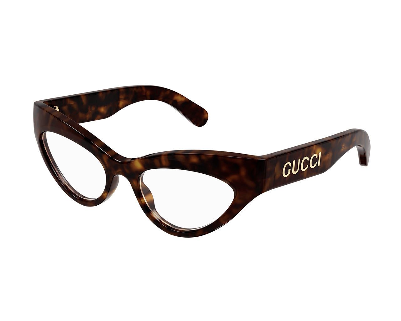 Gucci Donna Gg1295O 003 Montature Da Vista Acetato Havana Trasparente Cat Eye