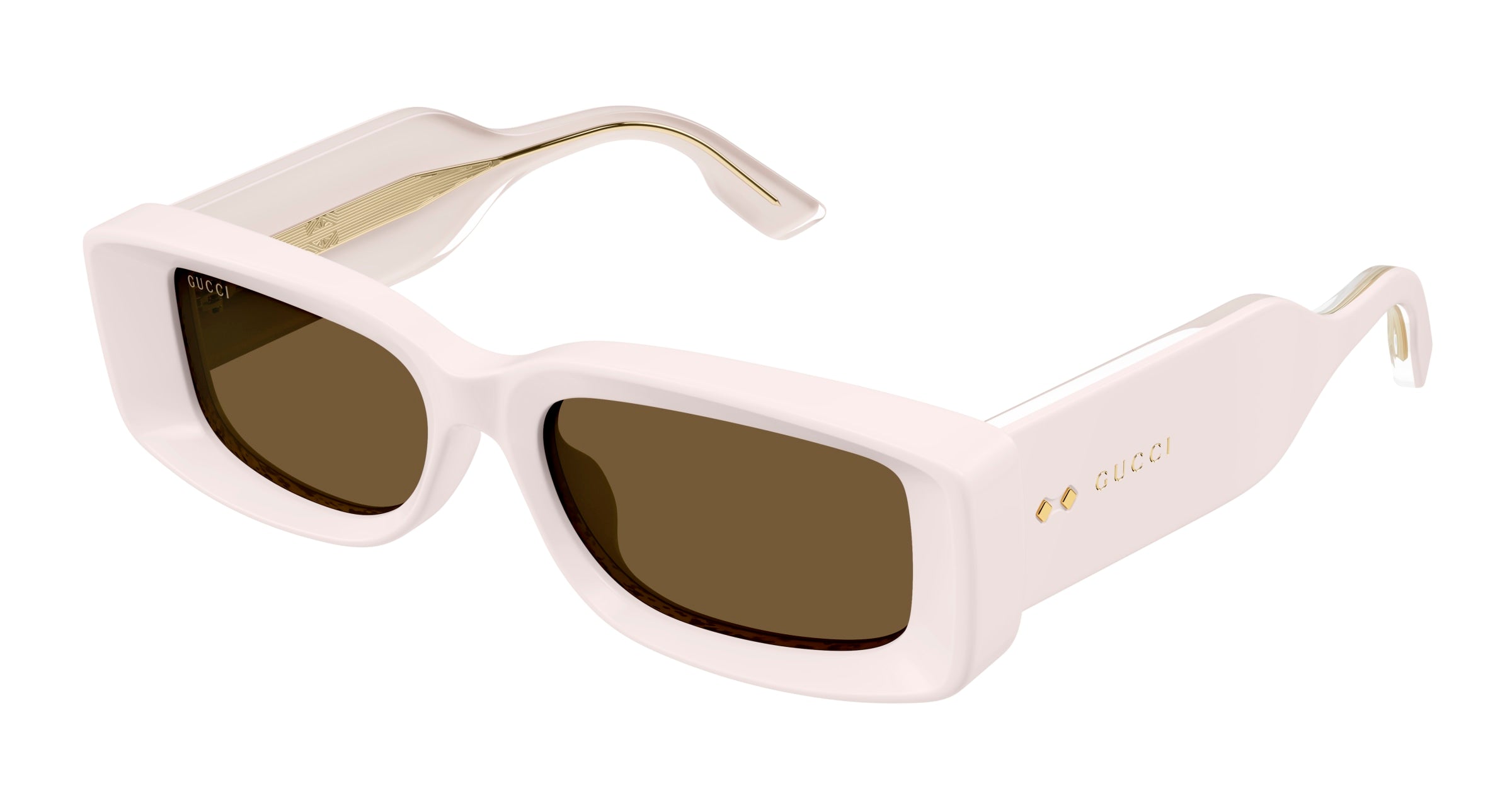 Gucci Donna Gg1528S 003 Occhiali Da Sole Acetato Avorio Marrone Squadrata
