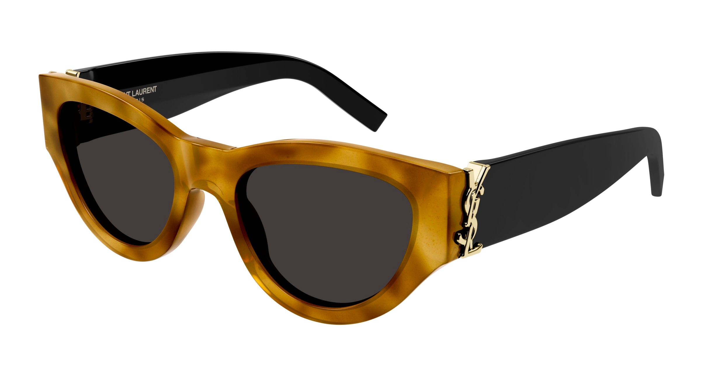 Saint Laurent Donna Sl M94 007 Occhiali Da Sole Acetato Havana Nero Cat Eye