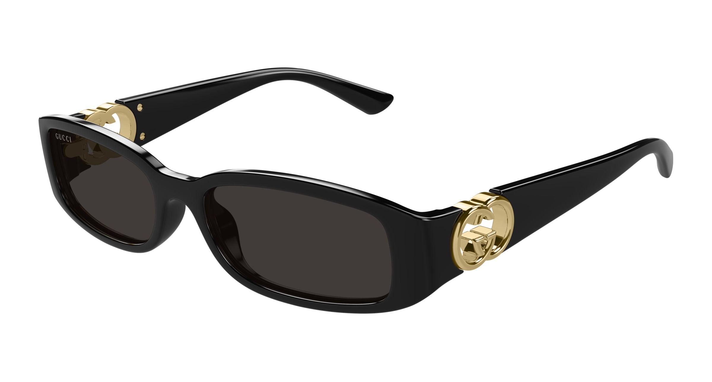 Gucci Donna Gg1661S 001 Occhiali Da Sole Iniettato Nero Grigio Squadrata