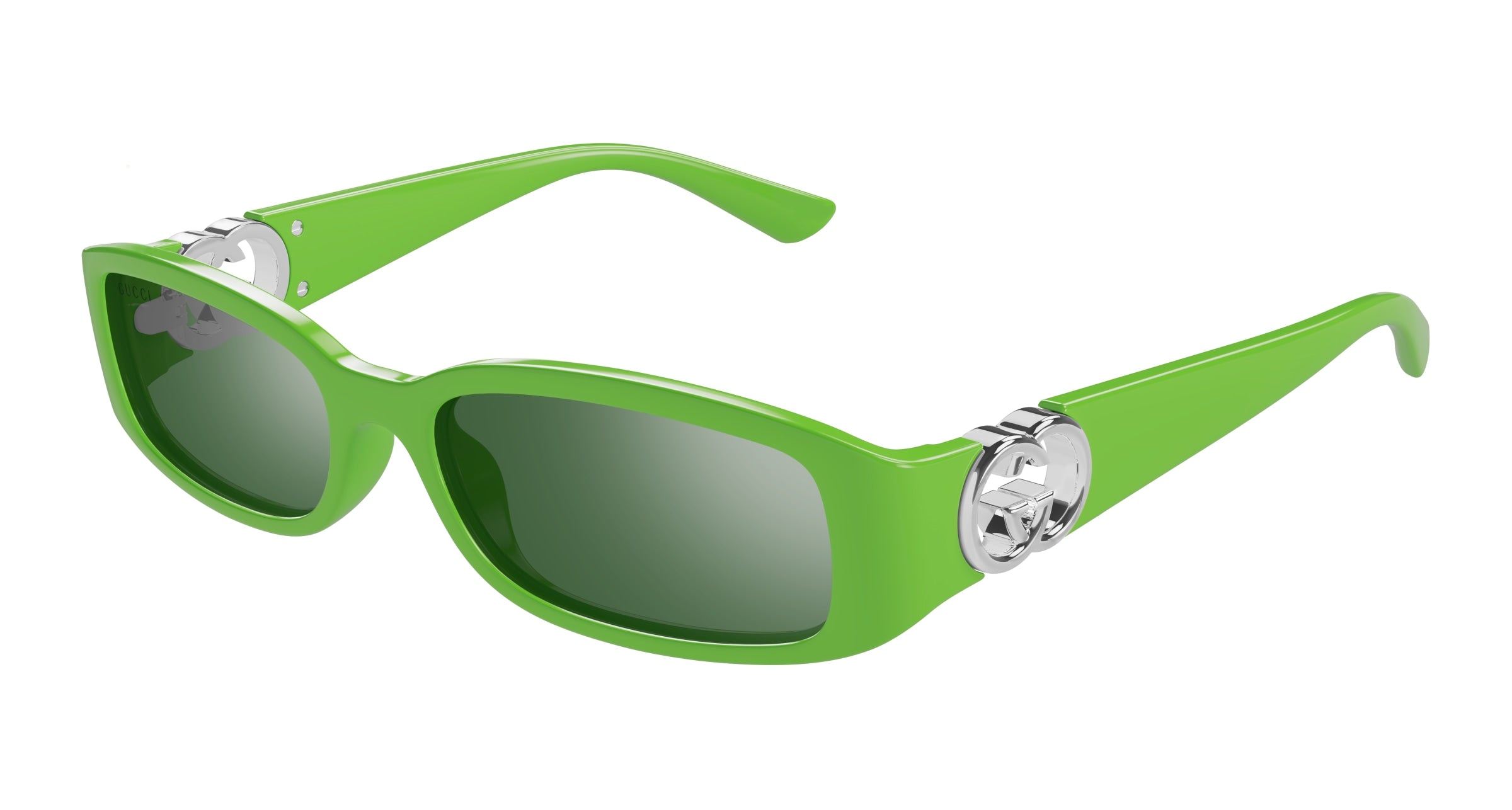 Gucci Donna Gg1661S 005 Occhiali Da Sole Iniettato Verde Verde Squadrata