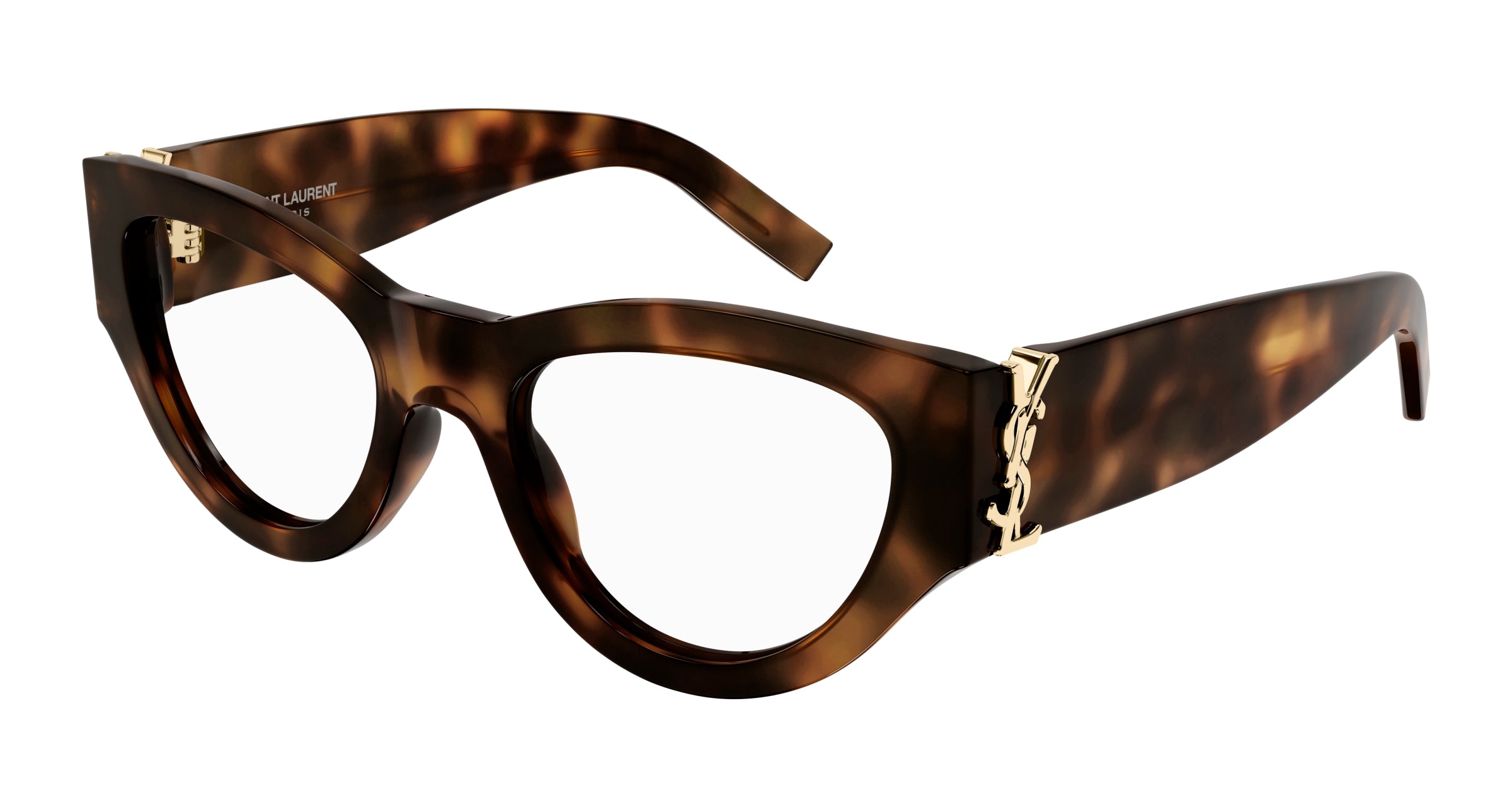 Saint Laurent Donna Sl M94 Opt 002 Montature Da Vista Acetato Havana Trasparente Cat Eye