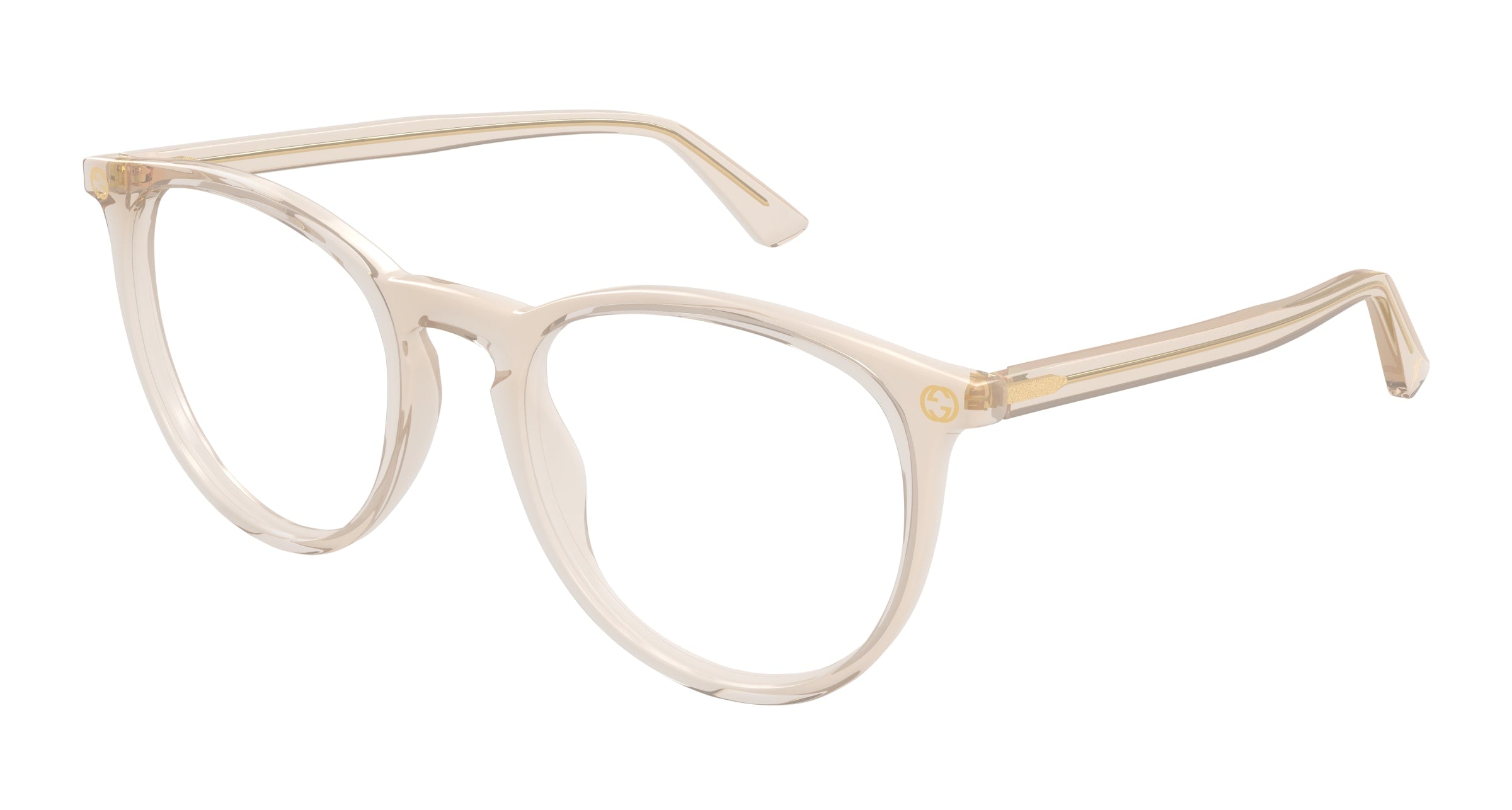 Gucci Donna Gg0027O 009 Montature Da Vista Acetato Giallo Trasparente Rotonda