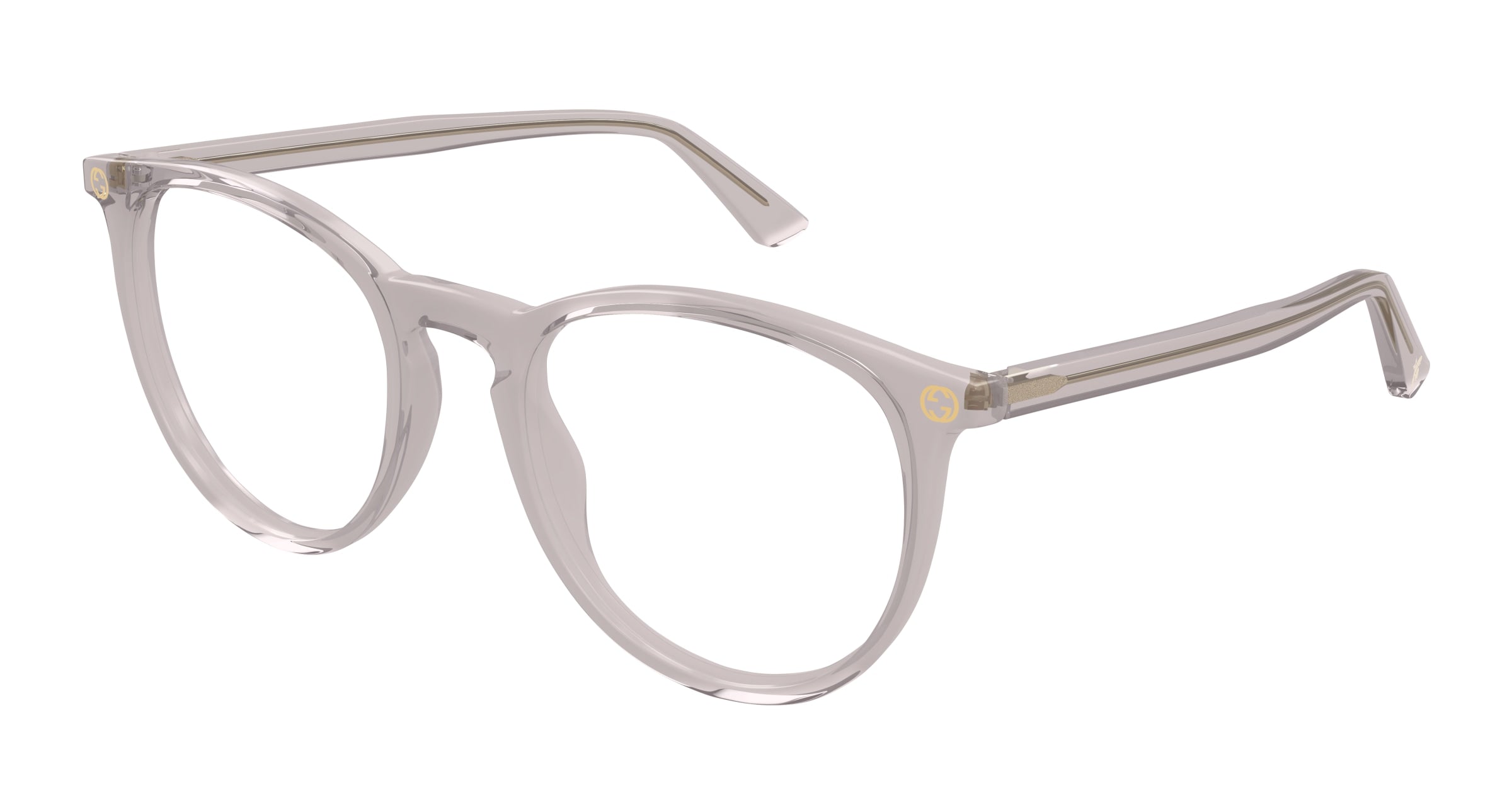 Gucci Donna Gg0027O 011 Montature Da Vista Acetato Grigio Trasparente Rotonda