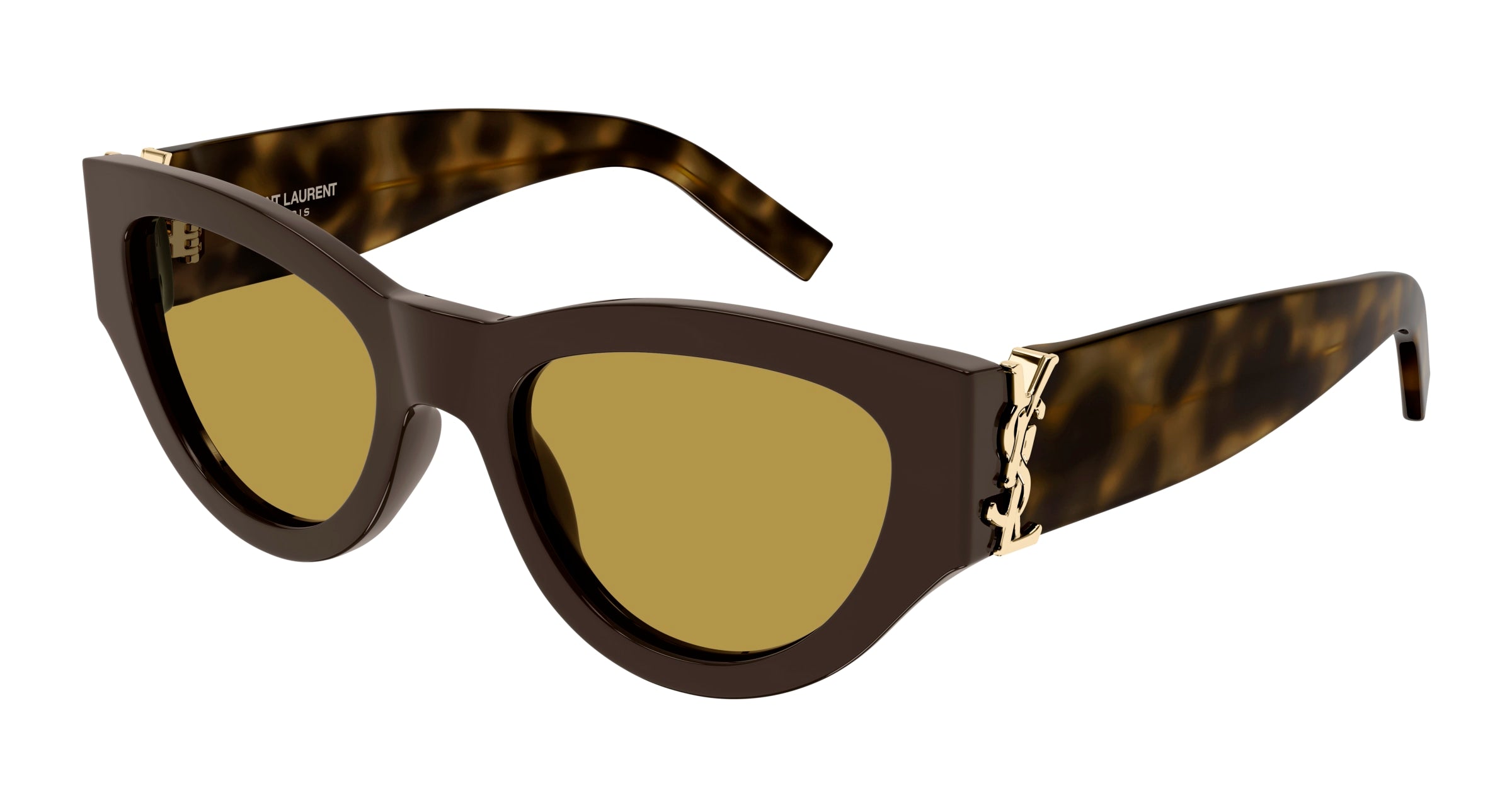Saint Laurent Donna Sl M94 010 Occhiali Da Sole Acetato Marrone Marrone Cat Eye
