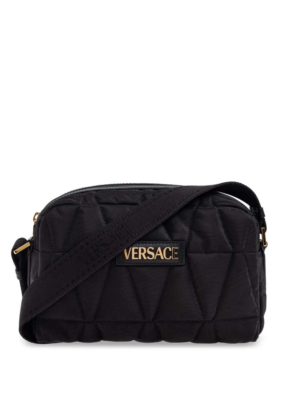 Versace logo-appliqué shoulder bag - Nero