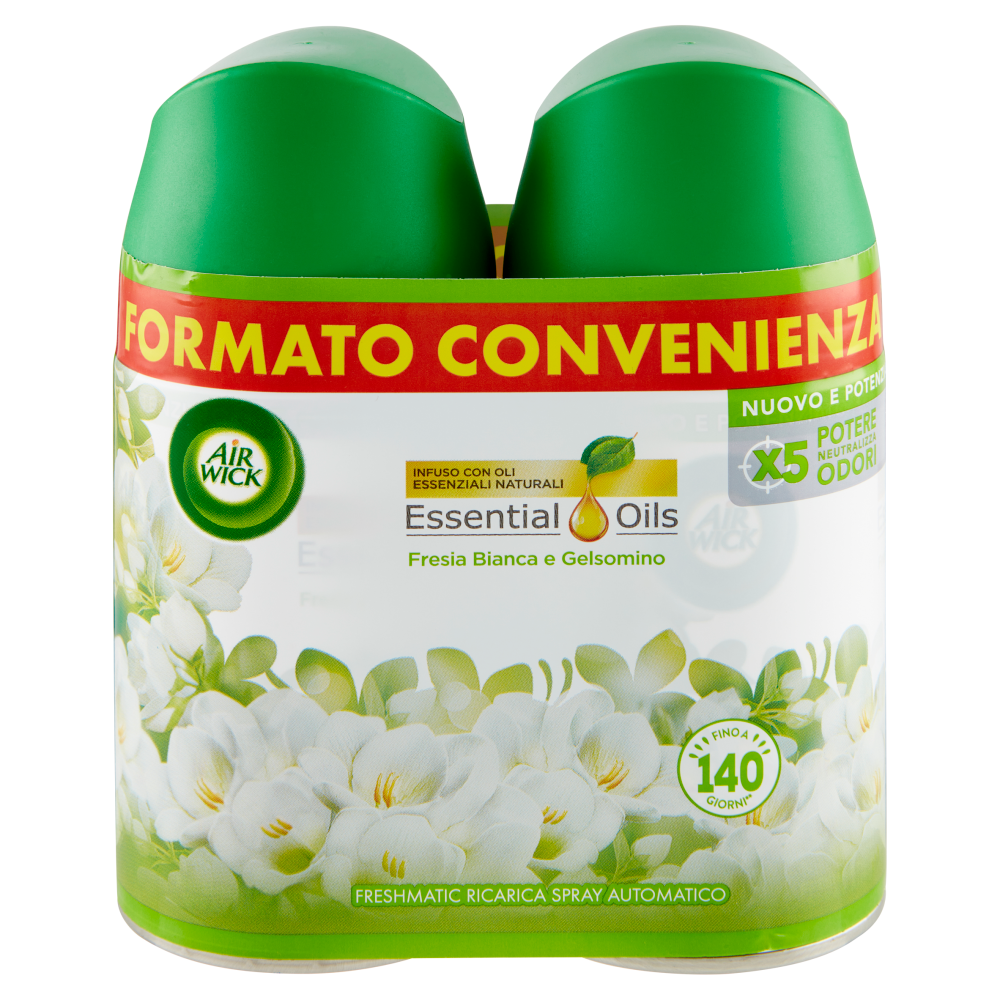 Air Wick Freshmatic Ricarica Bipacco Fresia Bianca e Gelsomino Profumatore 2x250ml - -