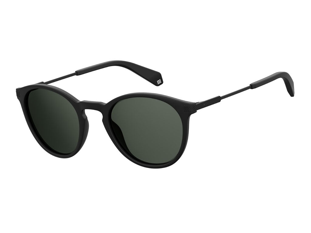 Polaroid Uomo Pld 2062/S 003/M9 Occhiali Da Sole Plastica Nero-Opaco Grigio Rotonda Polarizzata